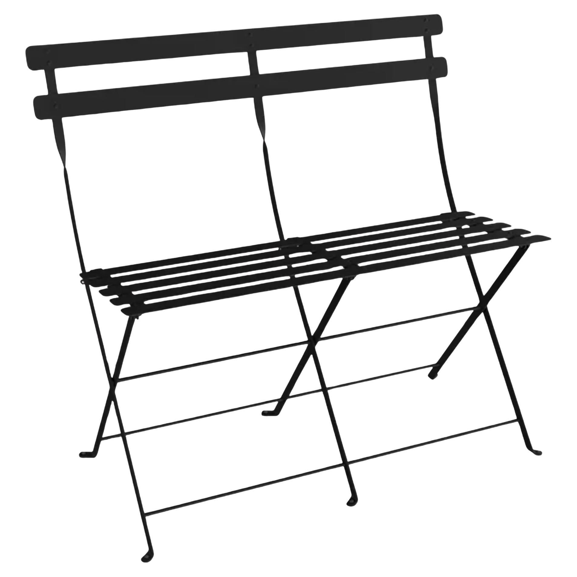 Folding bench Fermob Bistro 2-Seater ottoman - Liquorice