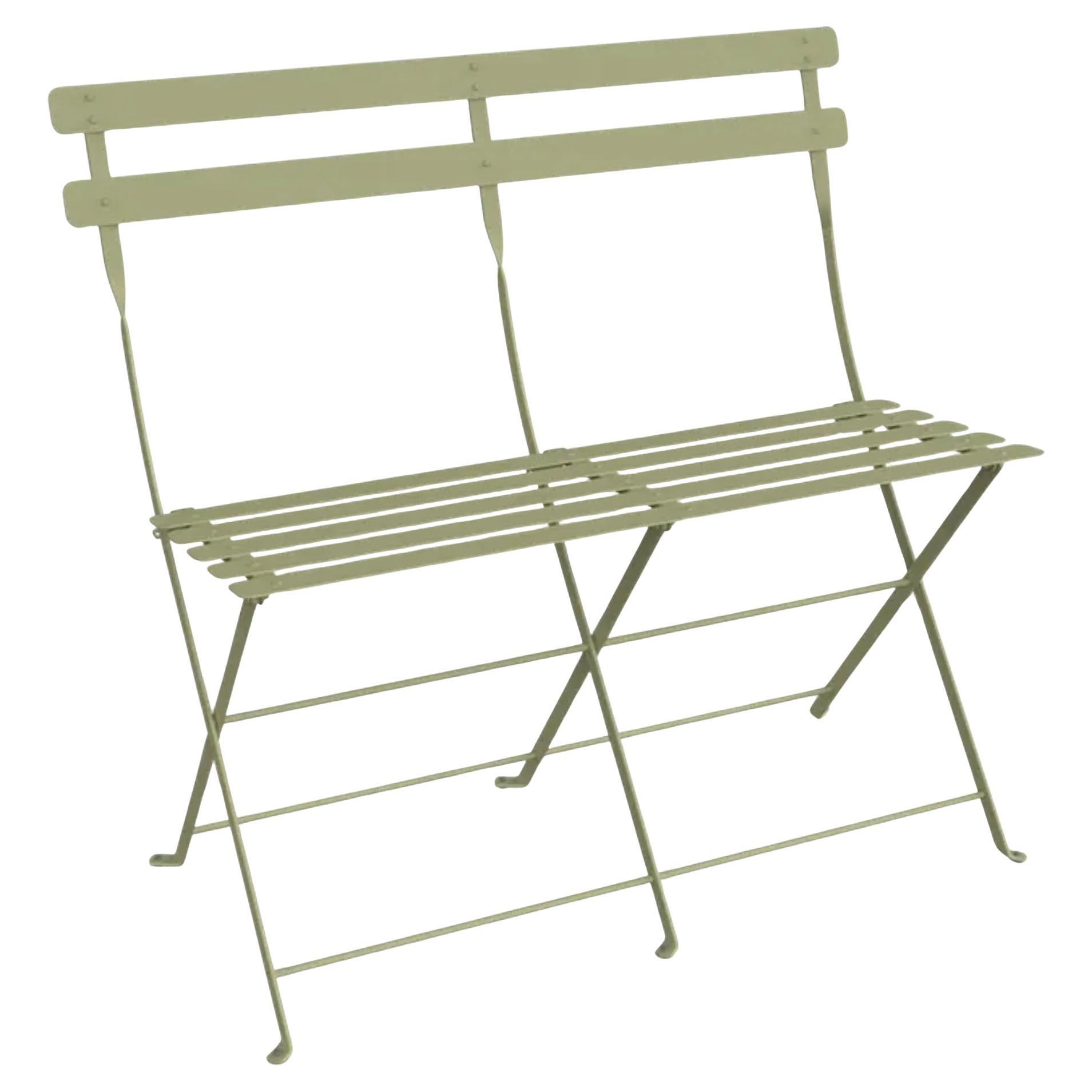 Folding bench Fermob Bistro 2-Seater ottoman - Willow Green