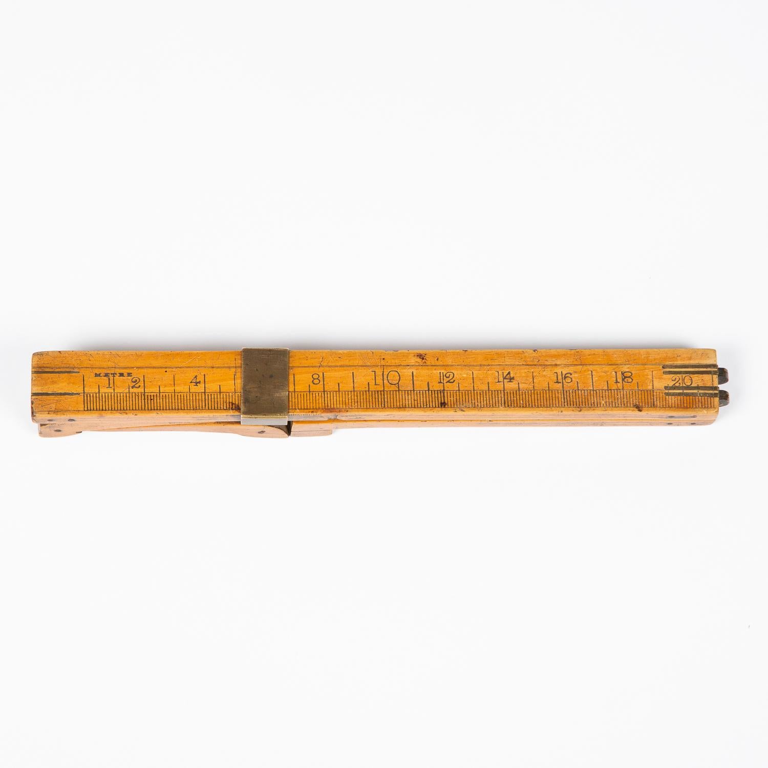 Buis Mesure de la chaussure pliante en bois de buis et laiton, vers 1880 en vente