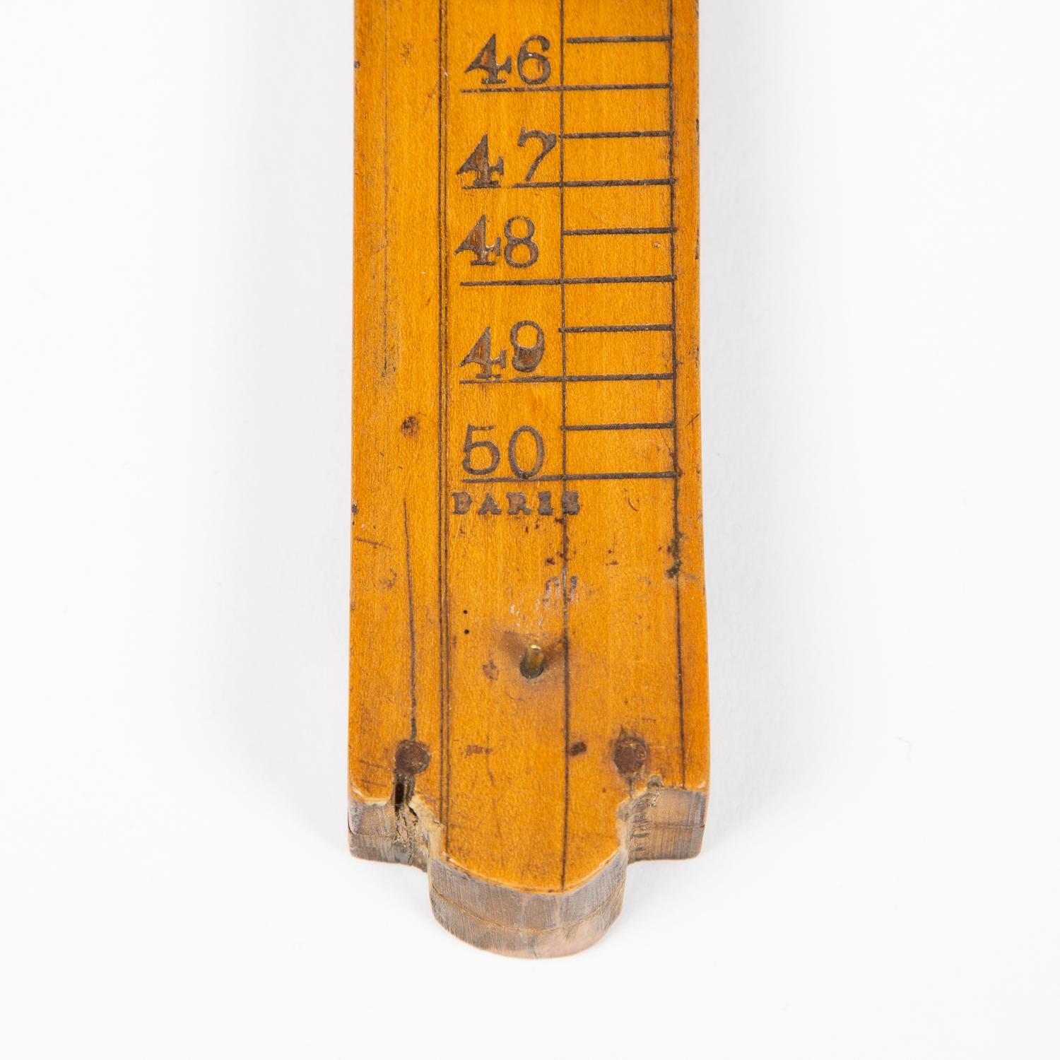 Mesure de la chaussure pliante en bois de buis et laiton, vers 1880 en vente 3