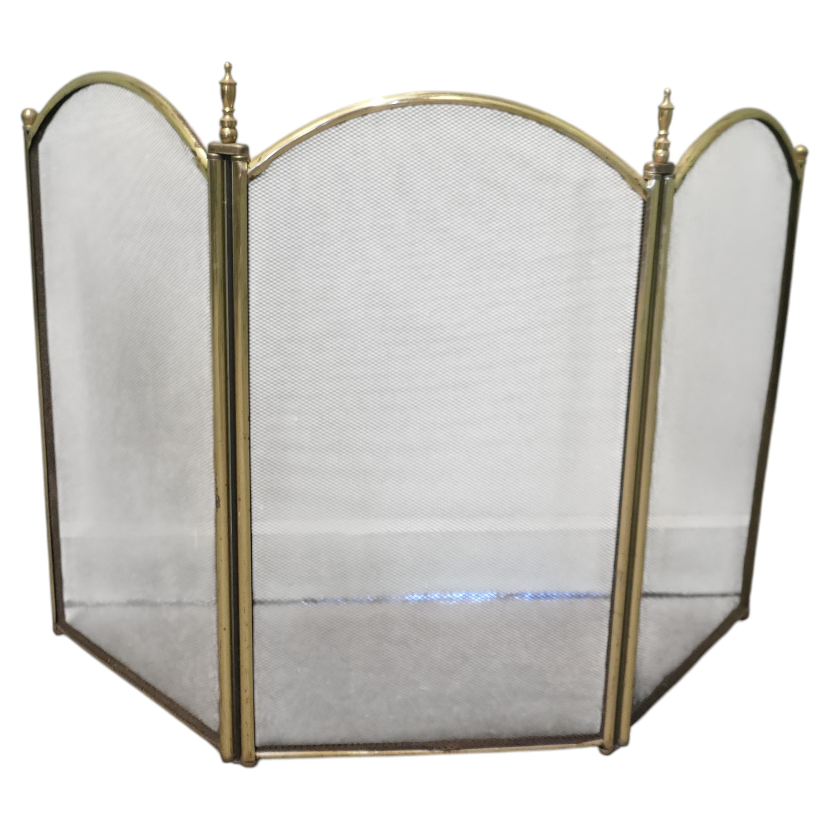 Folding Brass and Iron Fire Guard This is a very useful spark guard