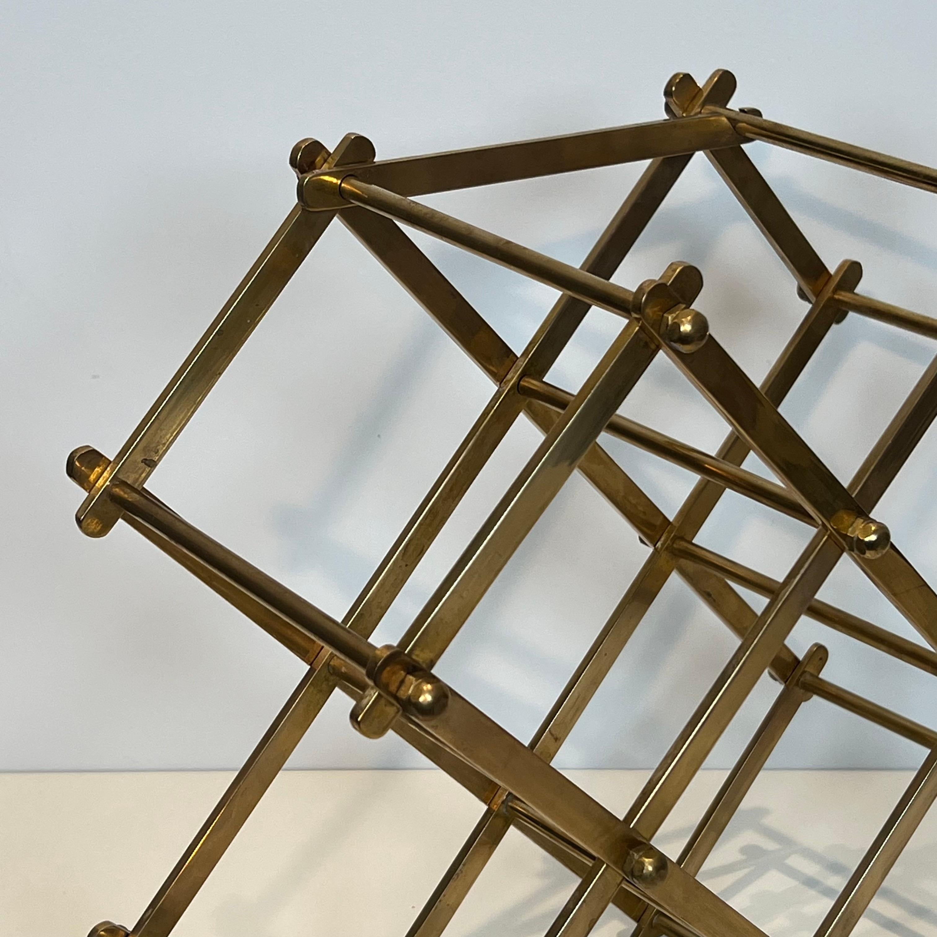 Folding Brass Bottles Holder For Sale 2
