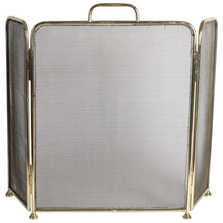 Folding Brass Fire Guard at 1stDibs folding fire guard