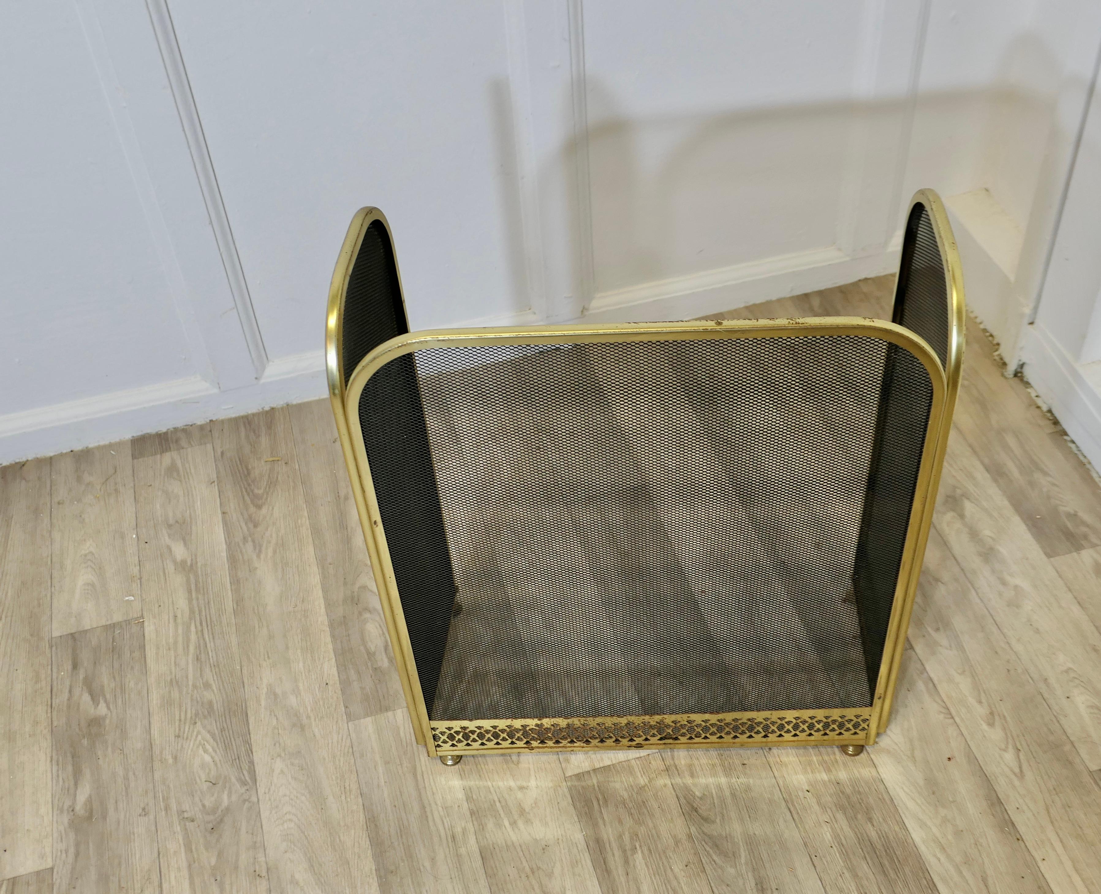 Folding Brass Fire Guard, Spark Guard 1