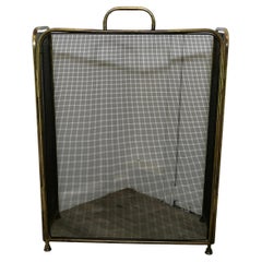 Folding Brass Fire Guard, Spark Guard