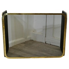 Used Folding Brass Fire Guard, Spark Guard
