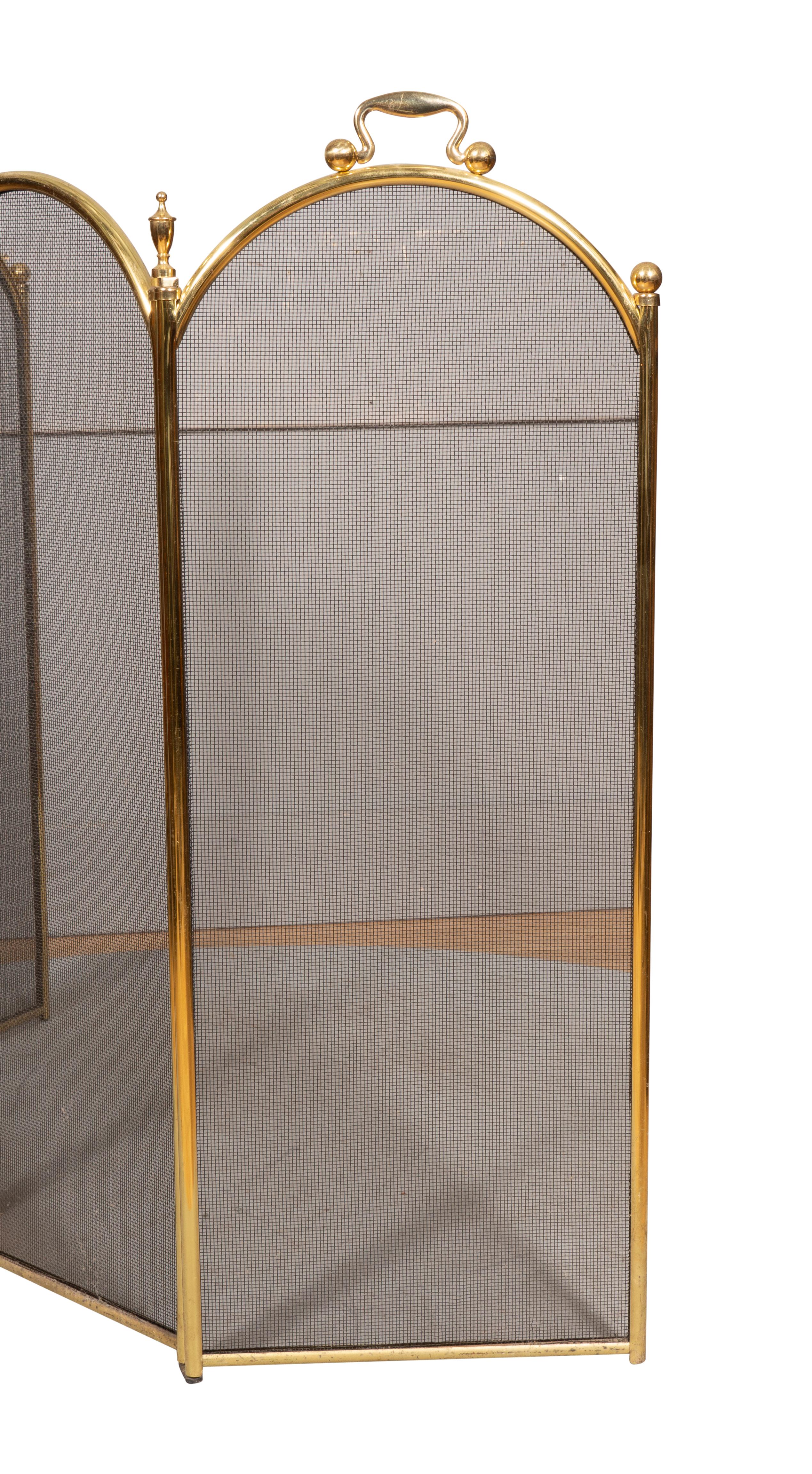 Folding Brass Fireplace Screen at 1stDibs