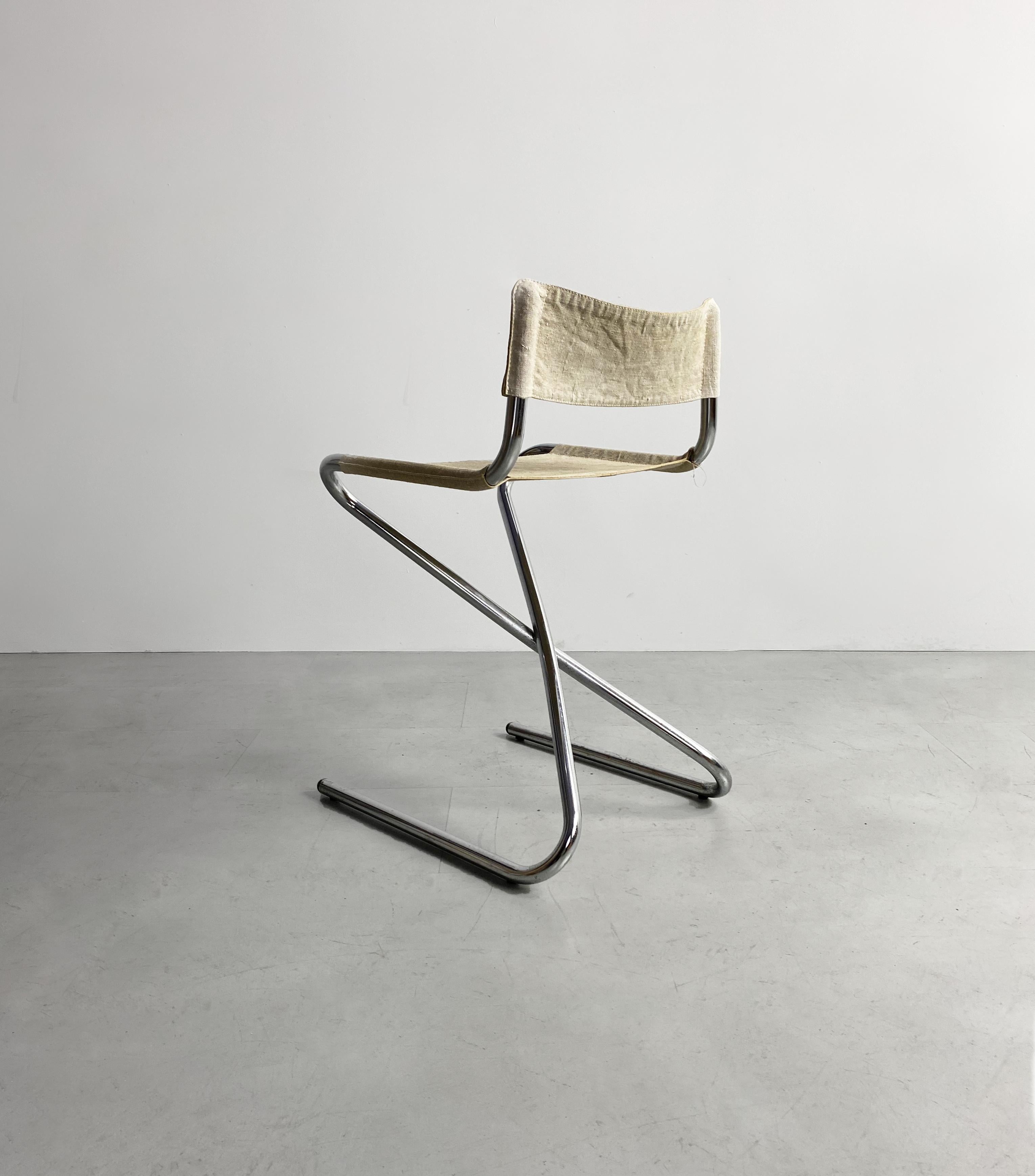 Danish Folding Canvas and Chrome Tubular ‘Z’ Chair by Erik Magnussen, c.1960