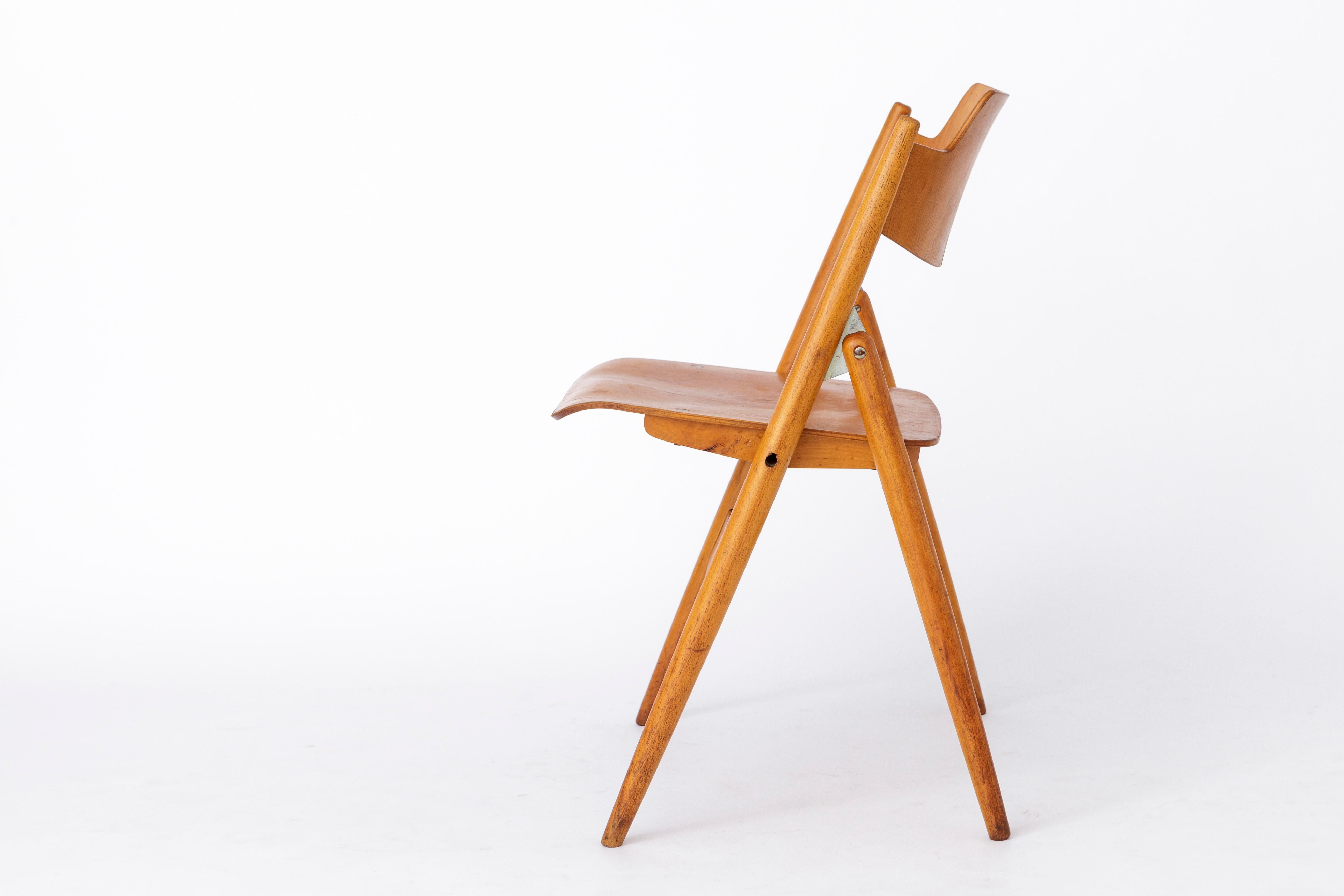 Polished Folding Chair by Egon Eiermann SE18 1960s Wilde+Spieth