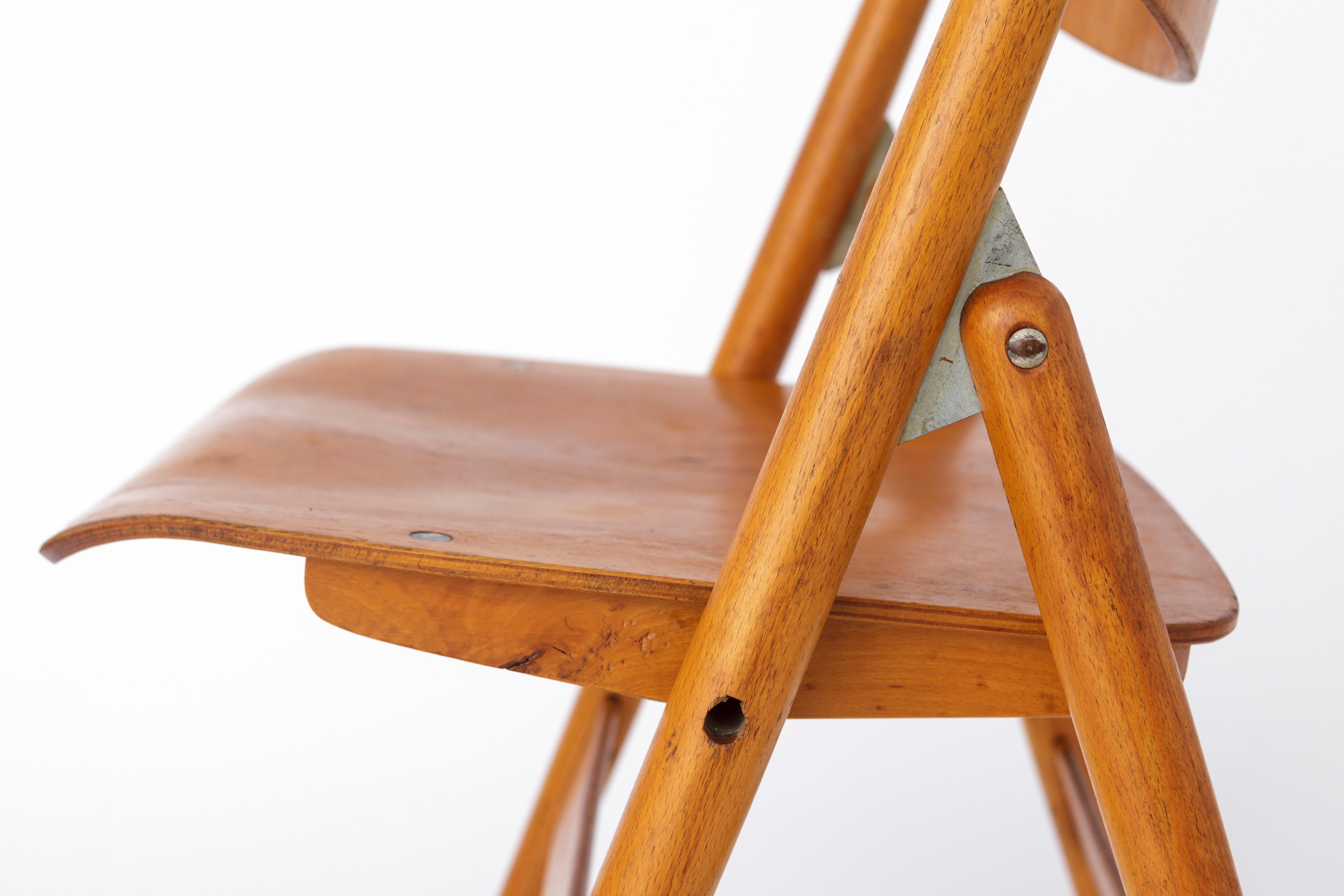 Folding Chair by Egon Eiermann SE18 1960s Wilde+Spieth In Good Condition In Hannover, DE