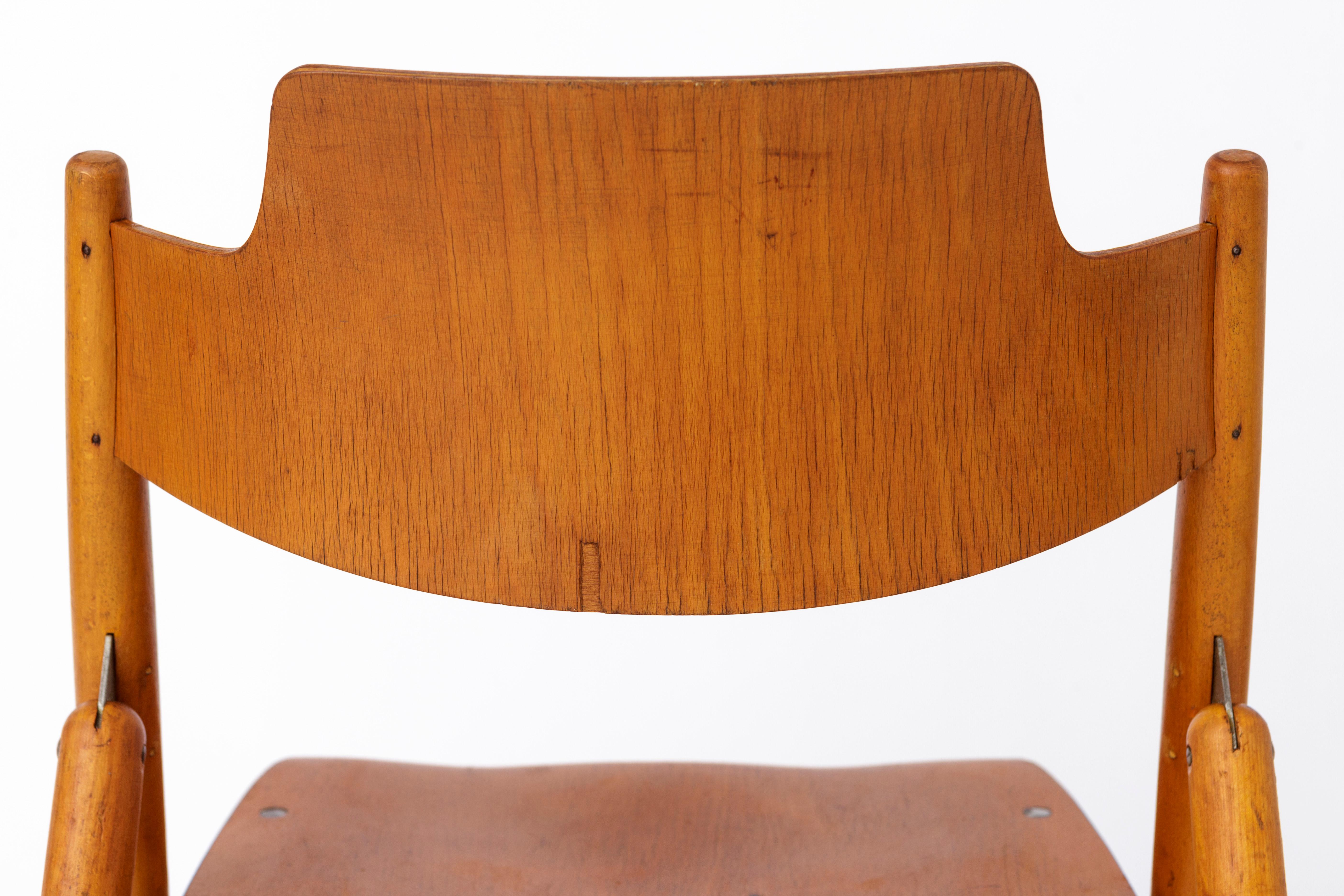 Mid-20th Century Folding Chair by Egon Eiermann SE18 1960s Wilde+Spieth