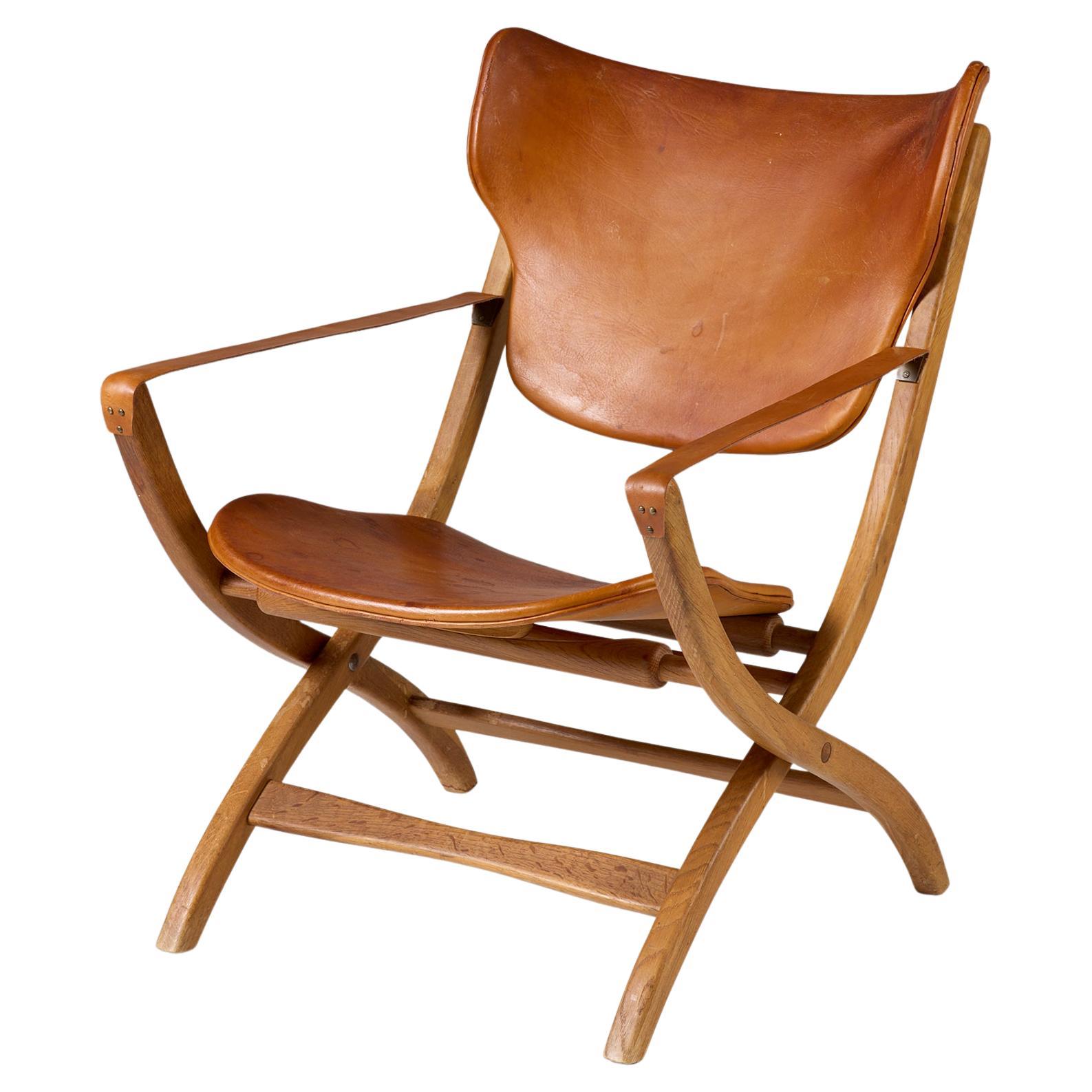 Folding chair Designed by Poul Hundevad Denmark, 1950s For Sale
