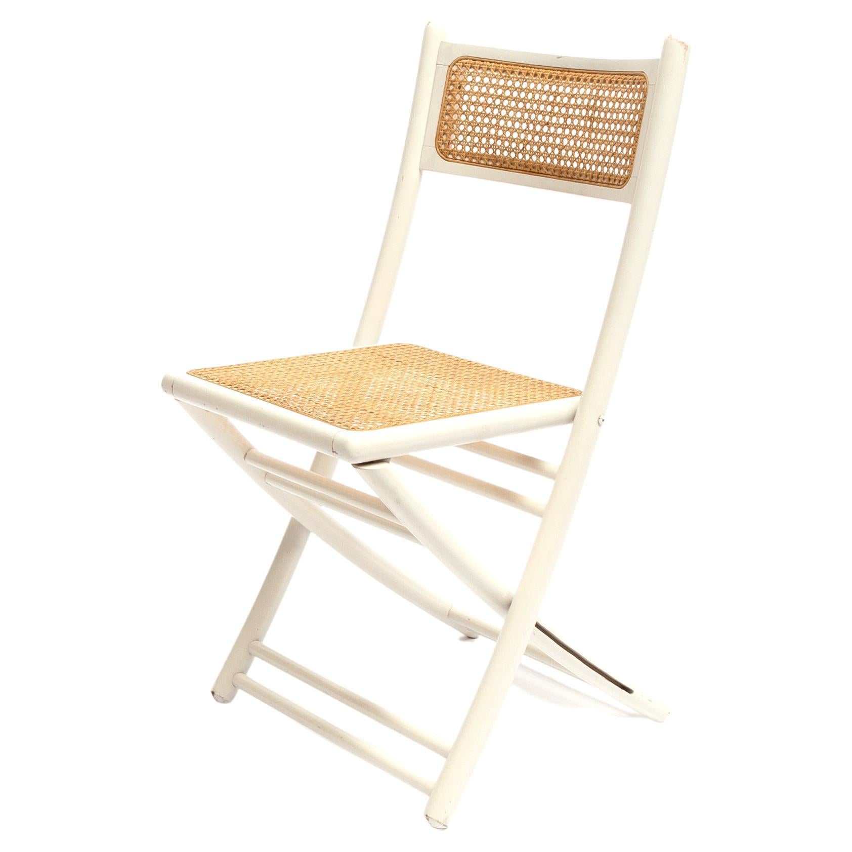 Folding Chair Lacquered Wood, 1970s For Sale