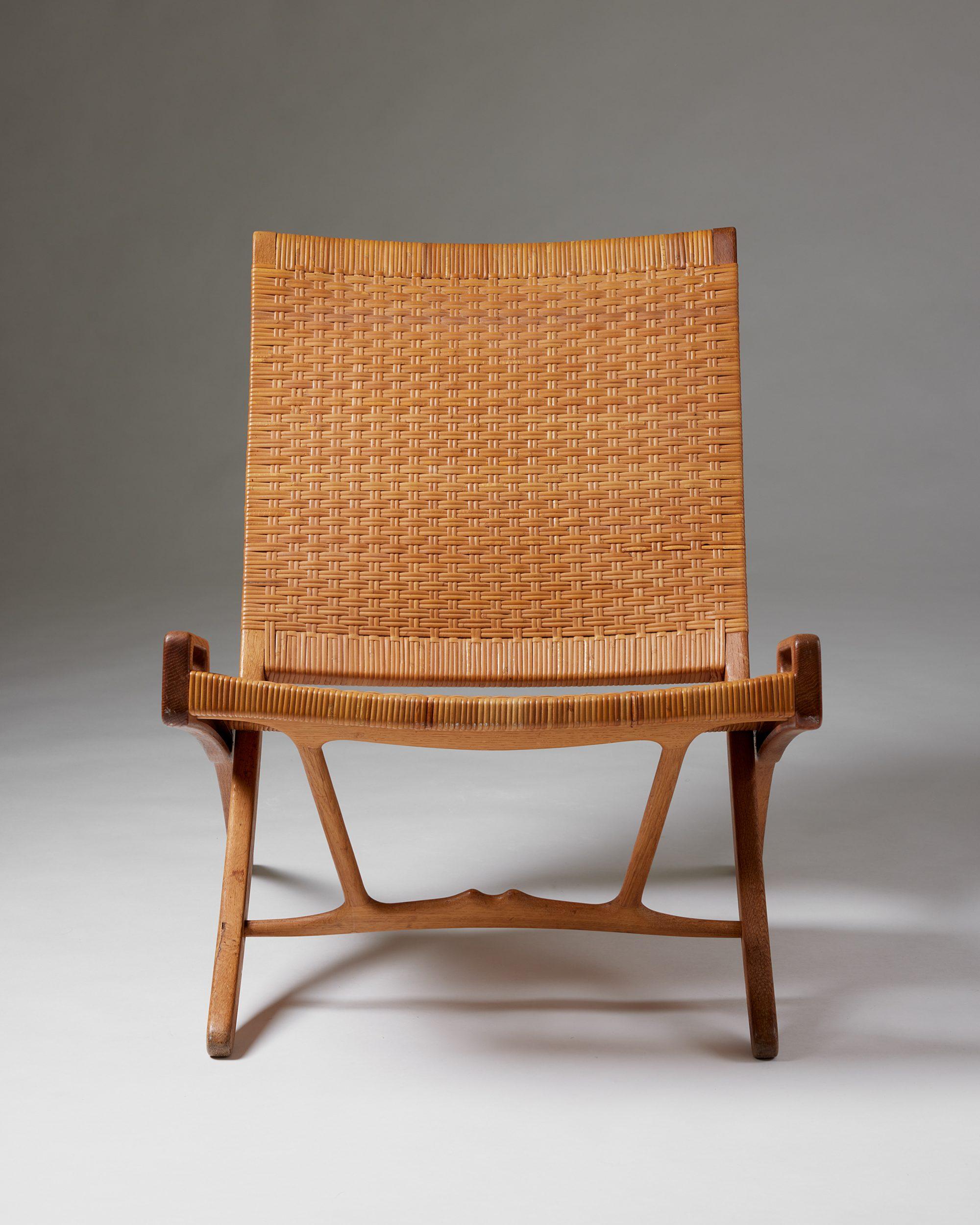 Mid-Century Modern Folding chair model JH 512 designed by Hans J. Wegner for Johannes Hansen, 1949 For Sale