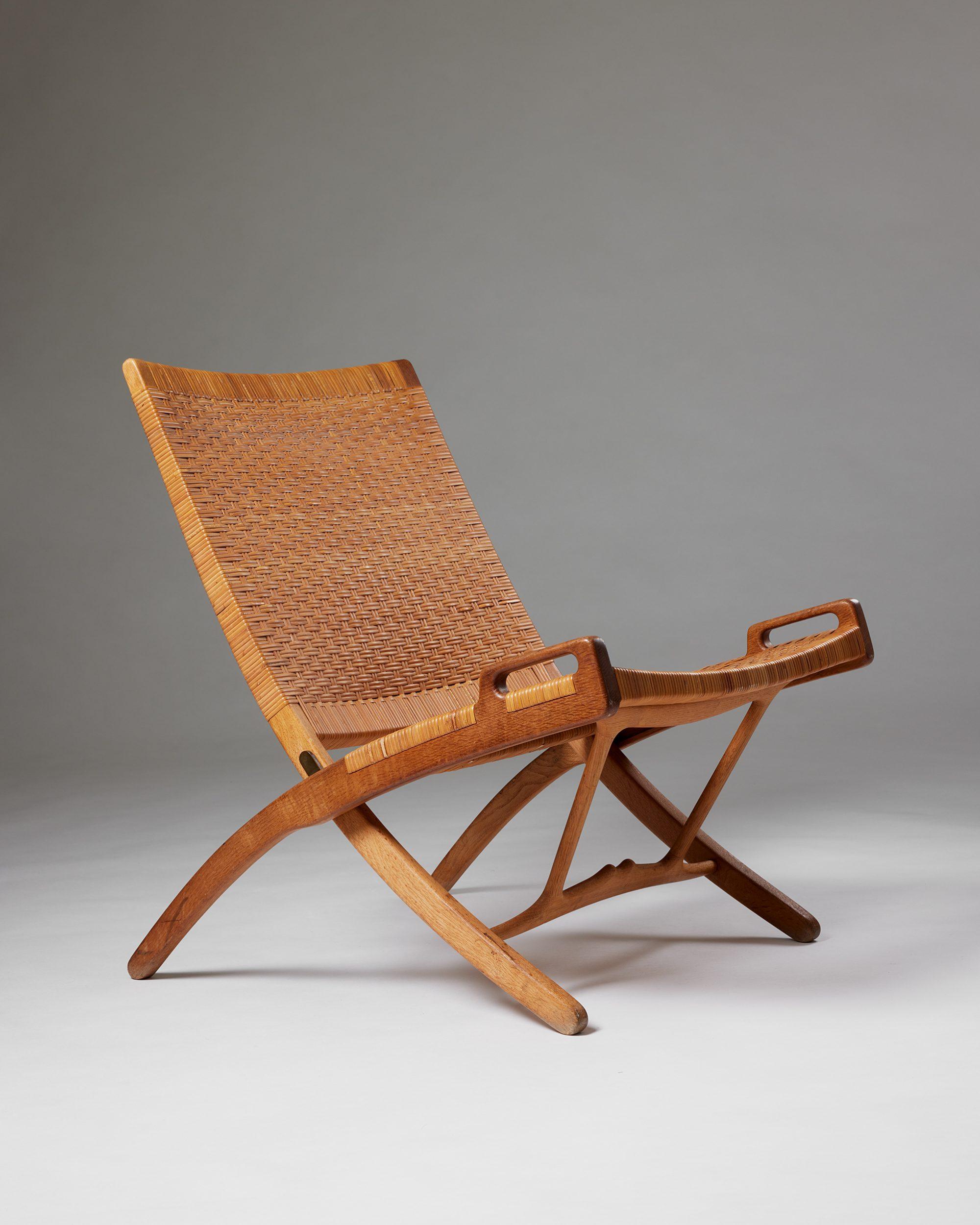 Danish Folding chair model JH 512 designed by Hans J. Wegner for Johannes Hansen, 1949 For Sale