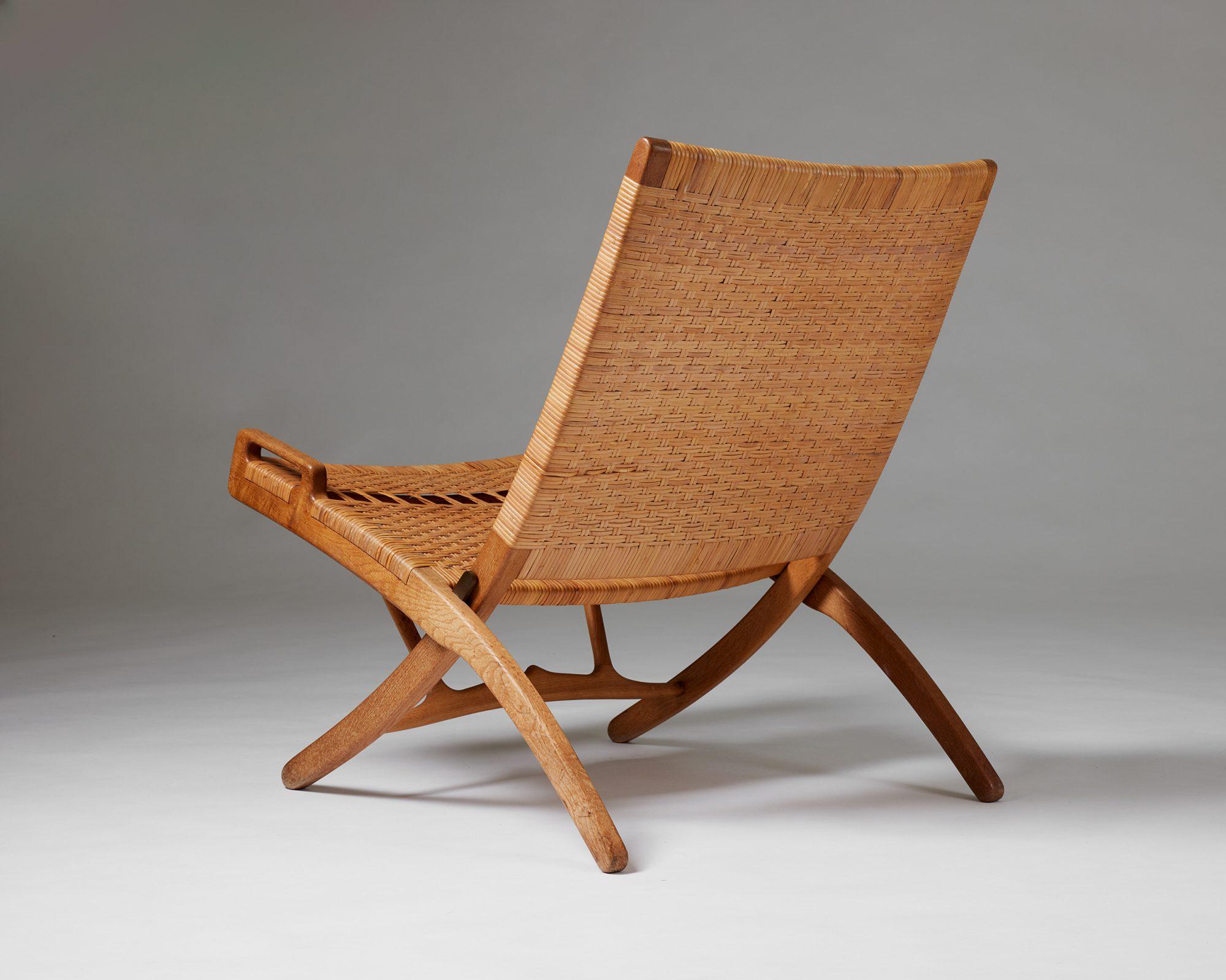 Mid-20th Century Folding chair model JH 512 designed by Hans J. Wegner for Johannes Hansen, 1949 For Sale