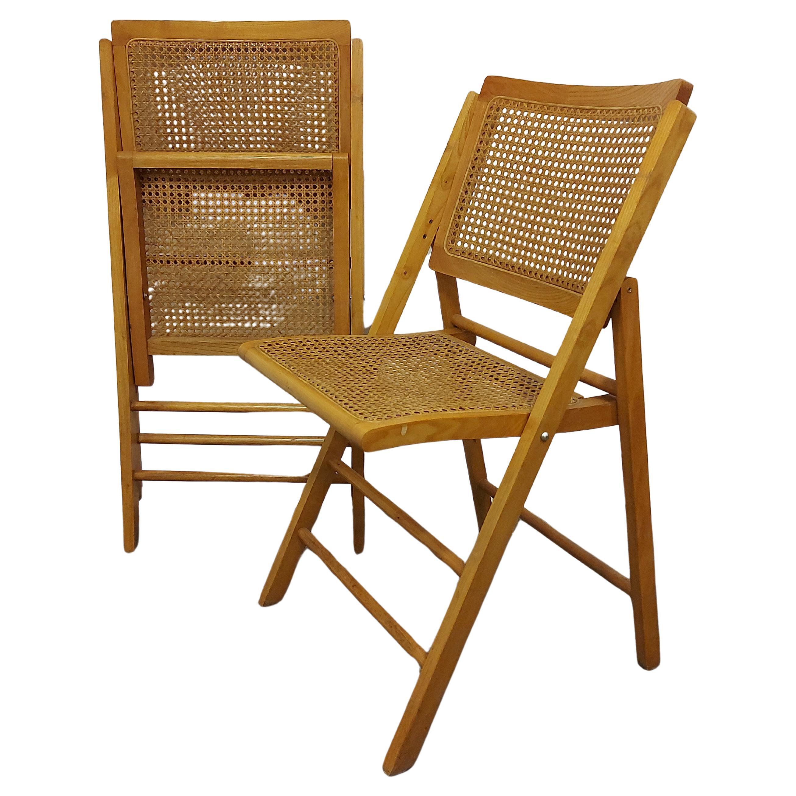 Folding chairs 1970s pair For Sale