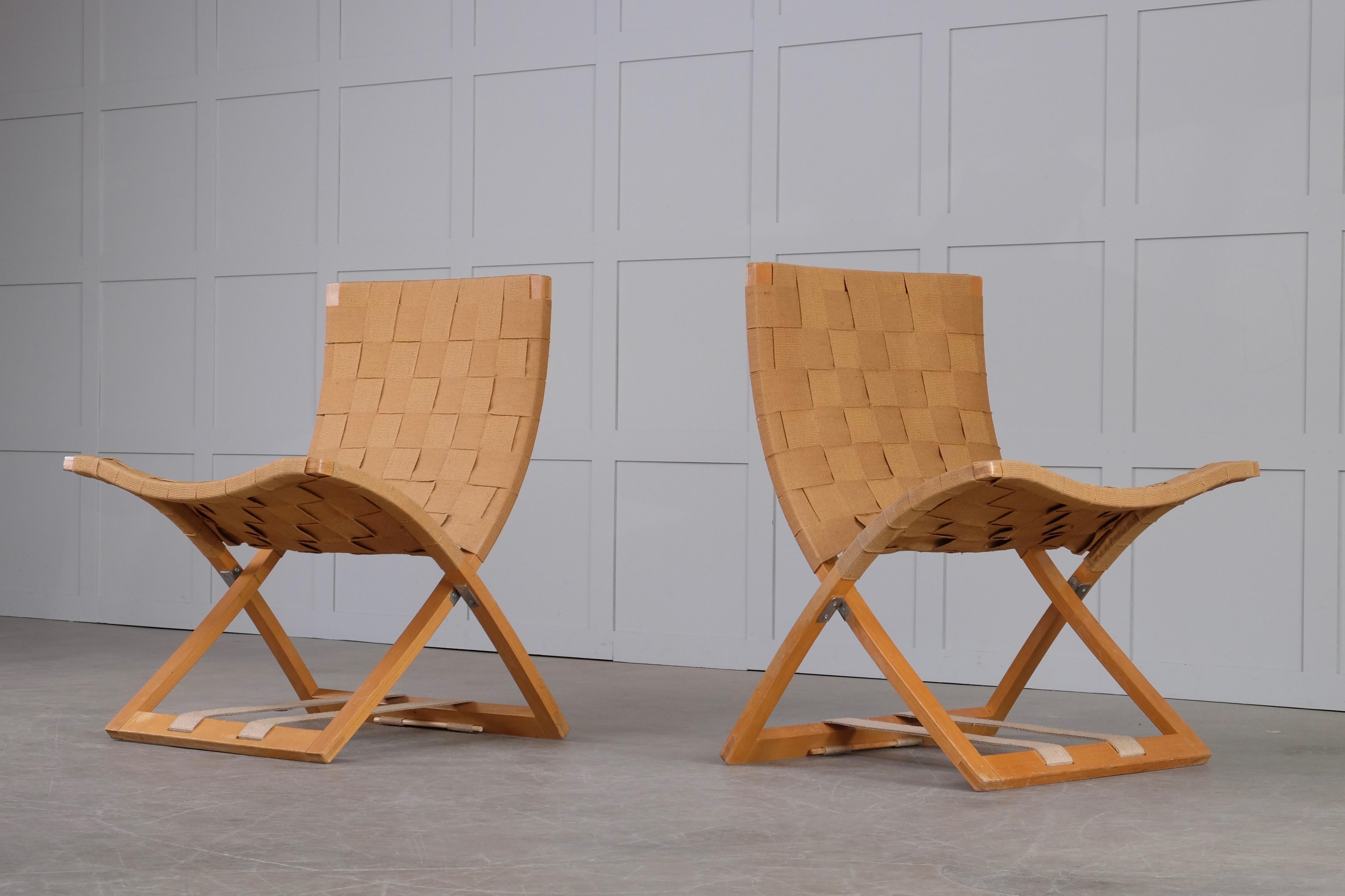 Milieu du XXe siècle Chaises pliantes, Suède, années 1960 en vente