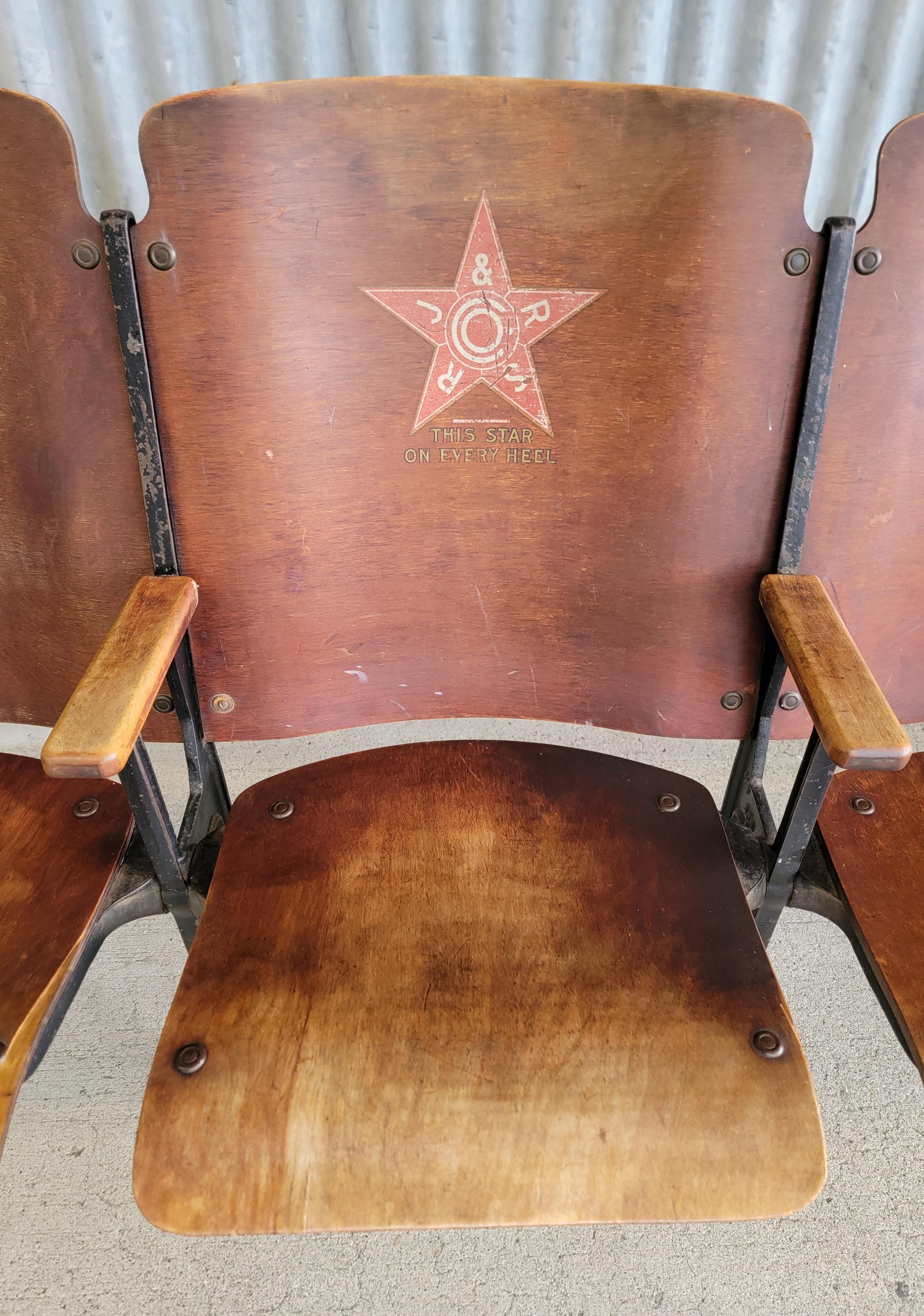 Ferro Sedie Foldes con pubblicità del marchio Star in stile teatro in vendita