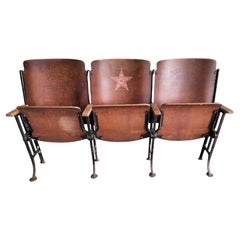 Antique Folding Chairs with Star Brand Advertising Theater Type Style