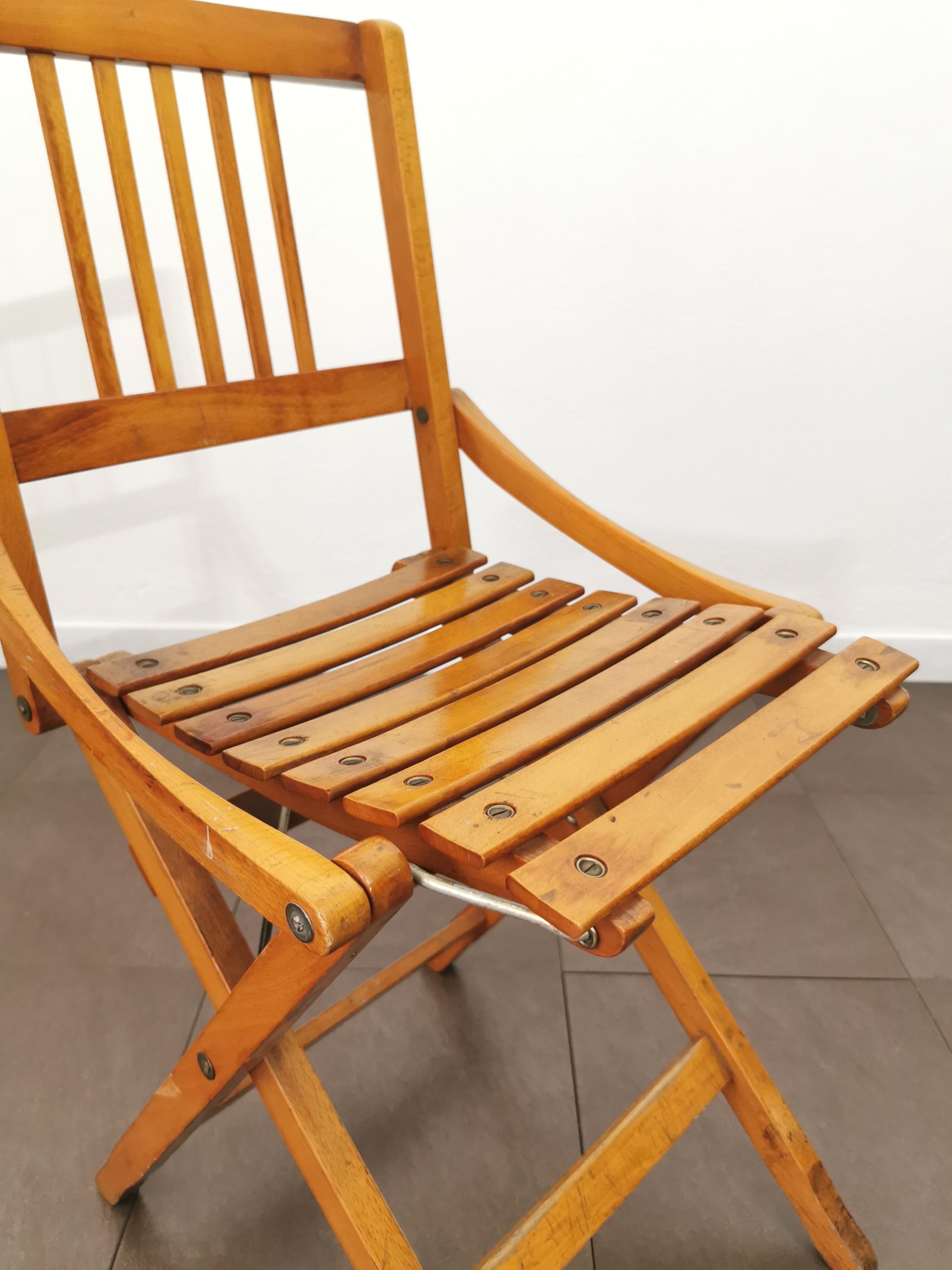 Folding Chairs Wood Fratelli Reguitti Midcentury Italian Design 1950s Set of 15 10