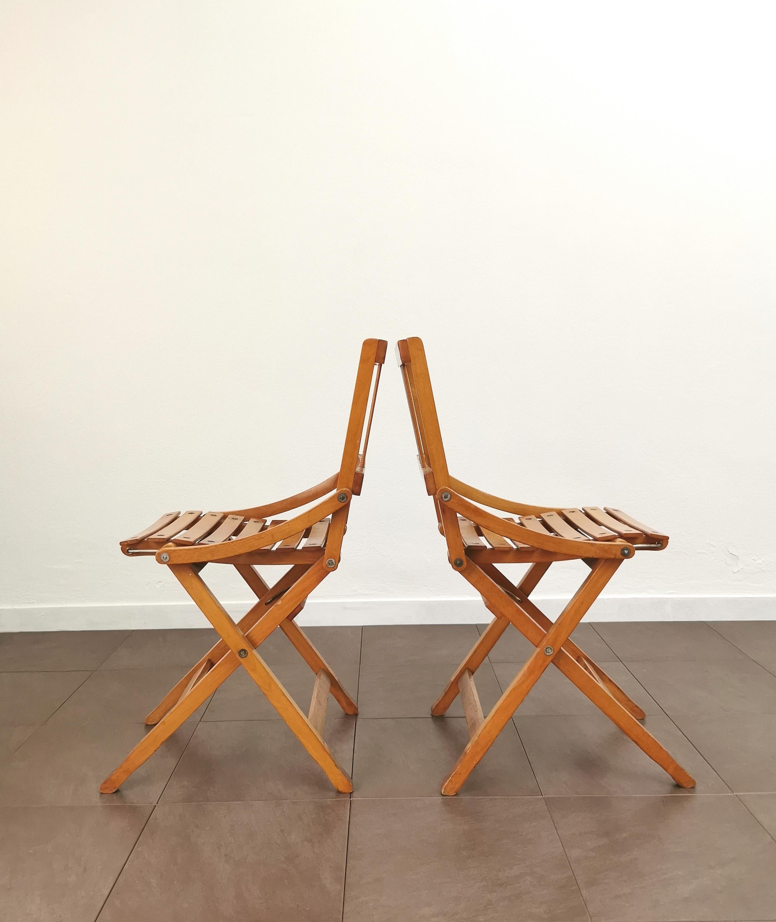 Folding Chairs Wood Fratelli Reguitti Midcentury Italian Design 1950s Set of 15 4