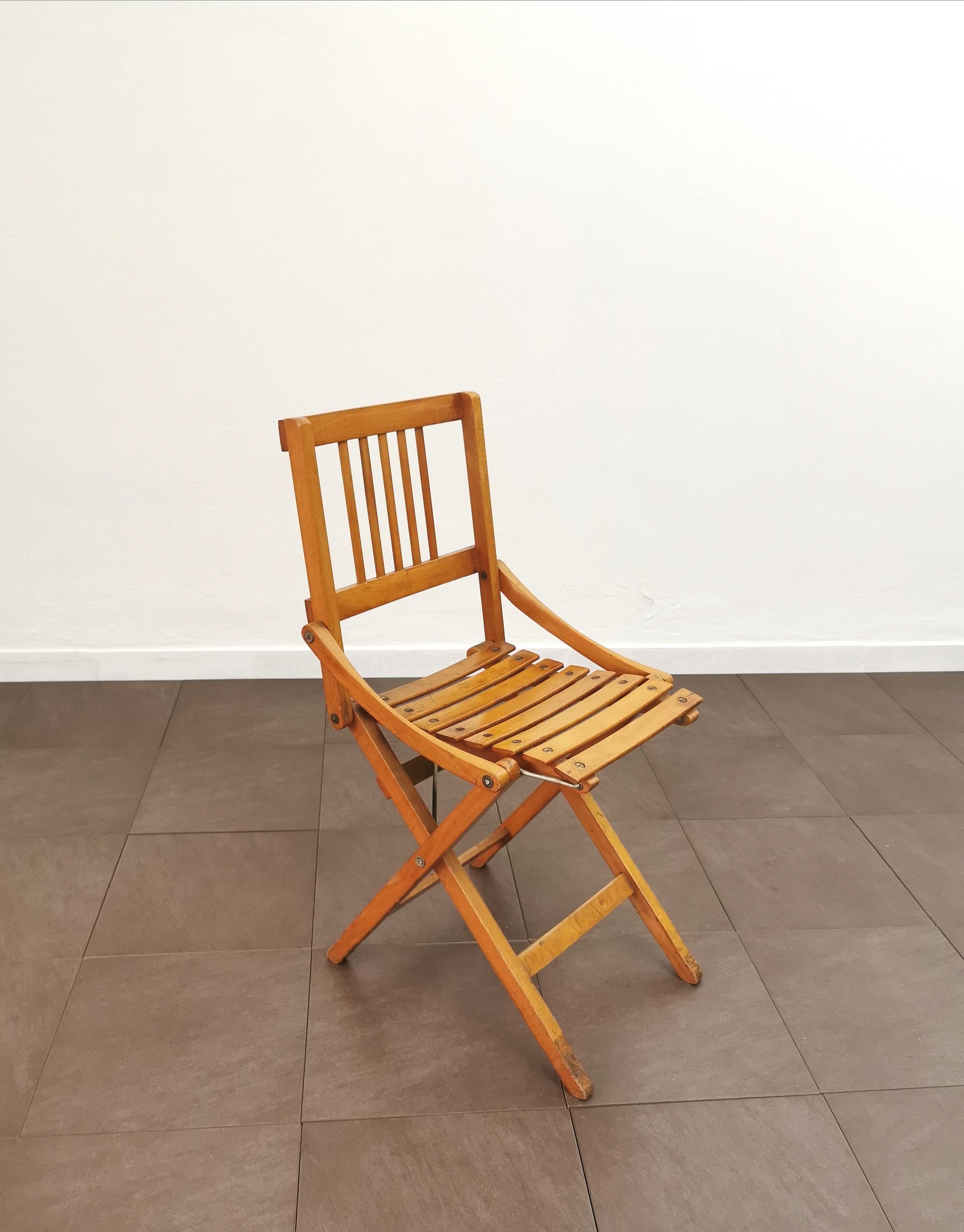 Folding Chairs Wood Fratelli Reguitti Midcentury Italian Design 1950s Set of 15 6