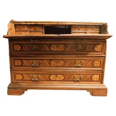 Folding chest of drawers in walnut with inlays, Italy