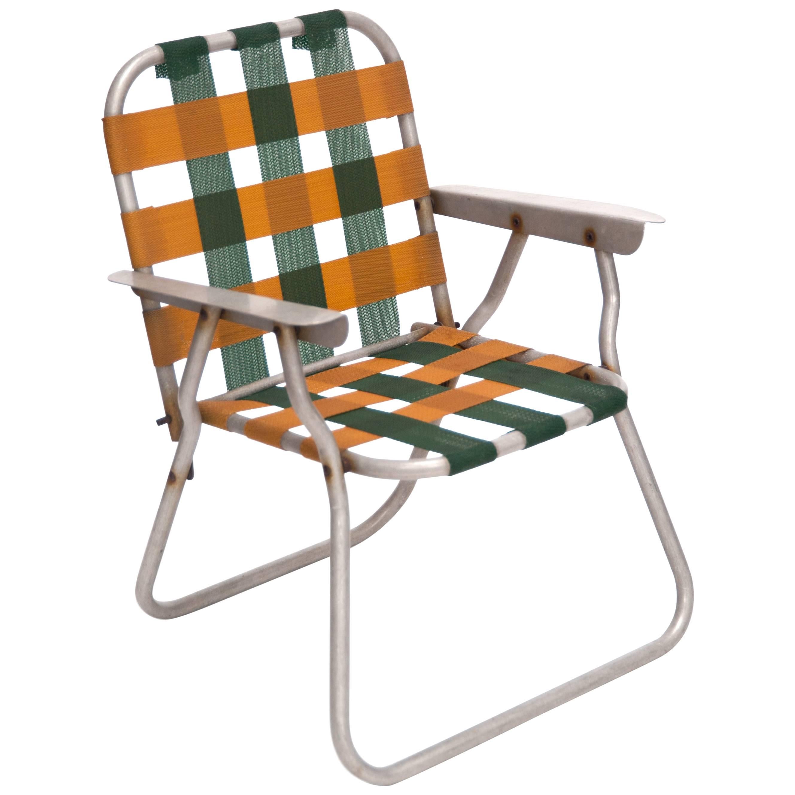 Folding Child Lawn Chair, Designer Unknown, USA, 1970s For Sale