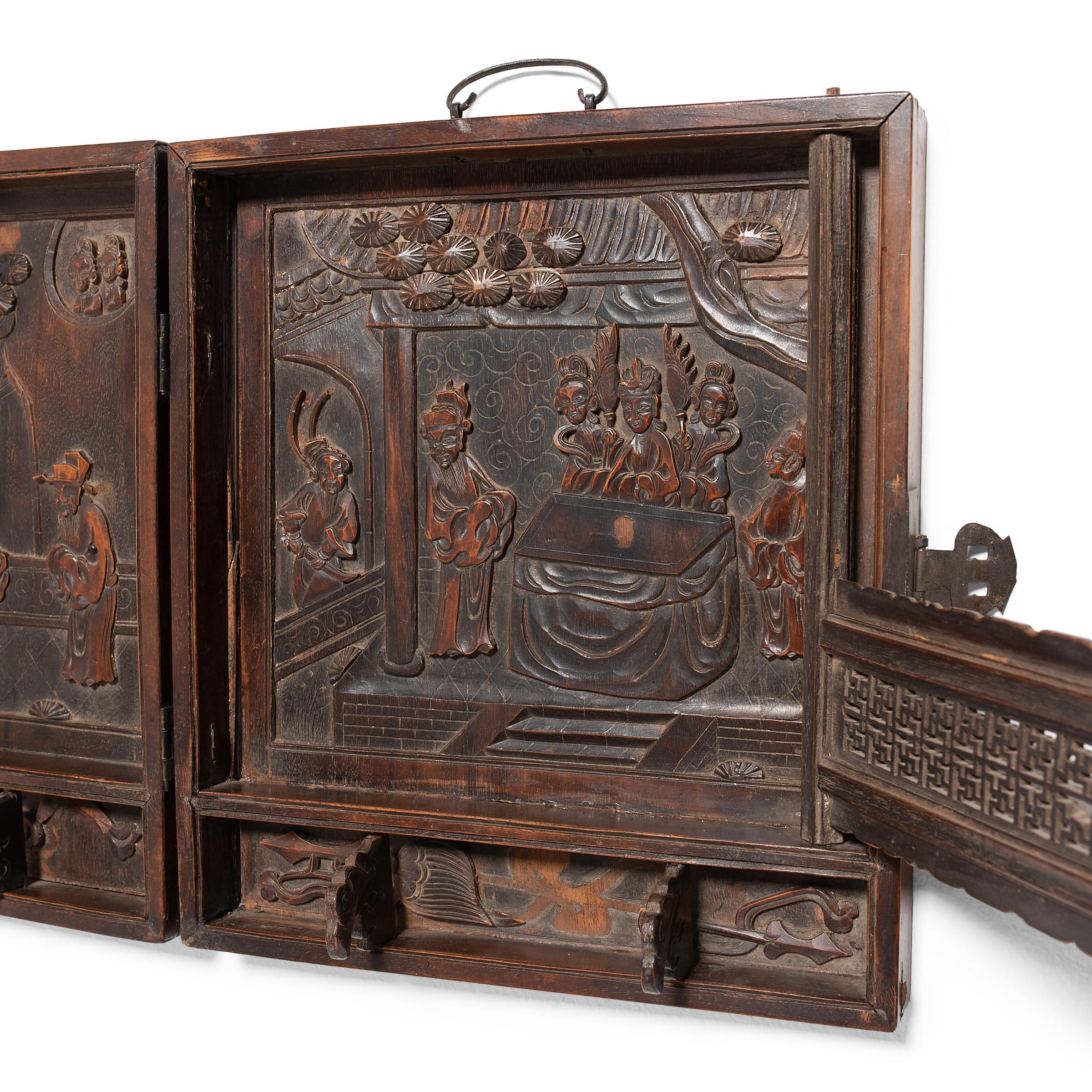 Qing Folding Chinese Traveler's Hat Rack, c. 1850 For Sale