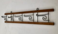 Folding Coat Rack about 1900 made from Walnut and bent Metal