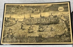 Folding Coffee Table in Painted Metal and Ebonized Wood, Circa 1960