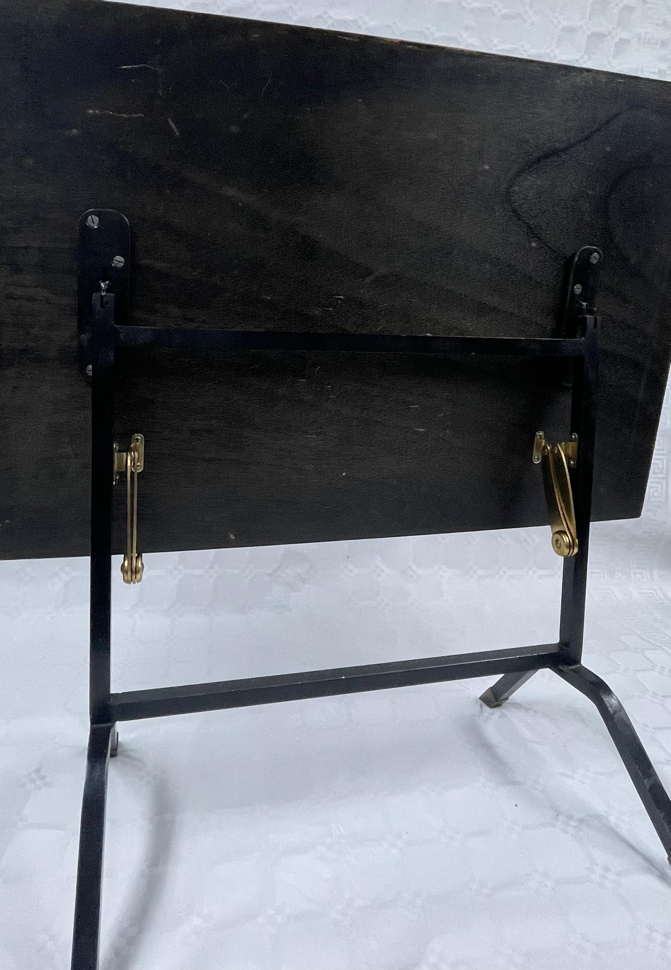 Folding Coffee Table in Painted Metal and Ebonized Wood, Circa 1960 For Sale 3