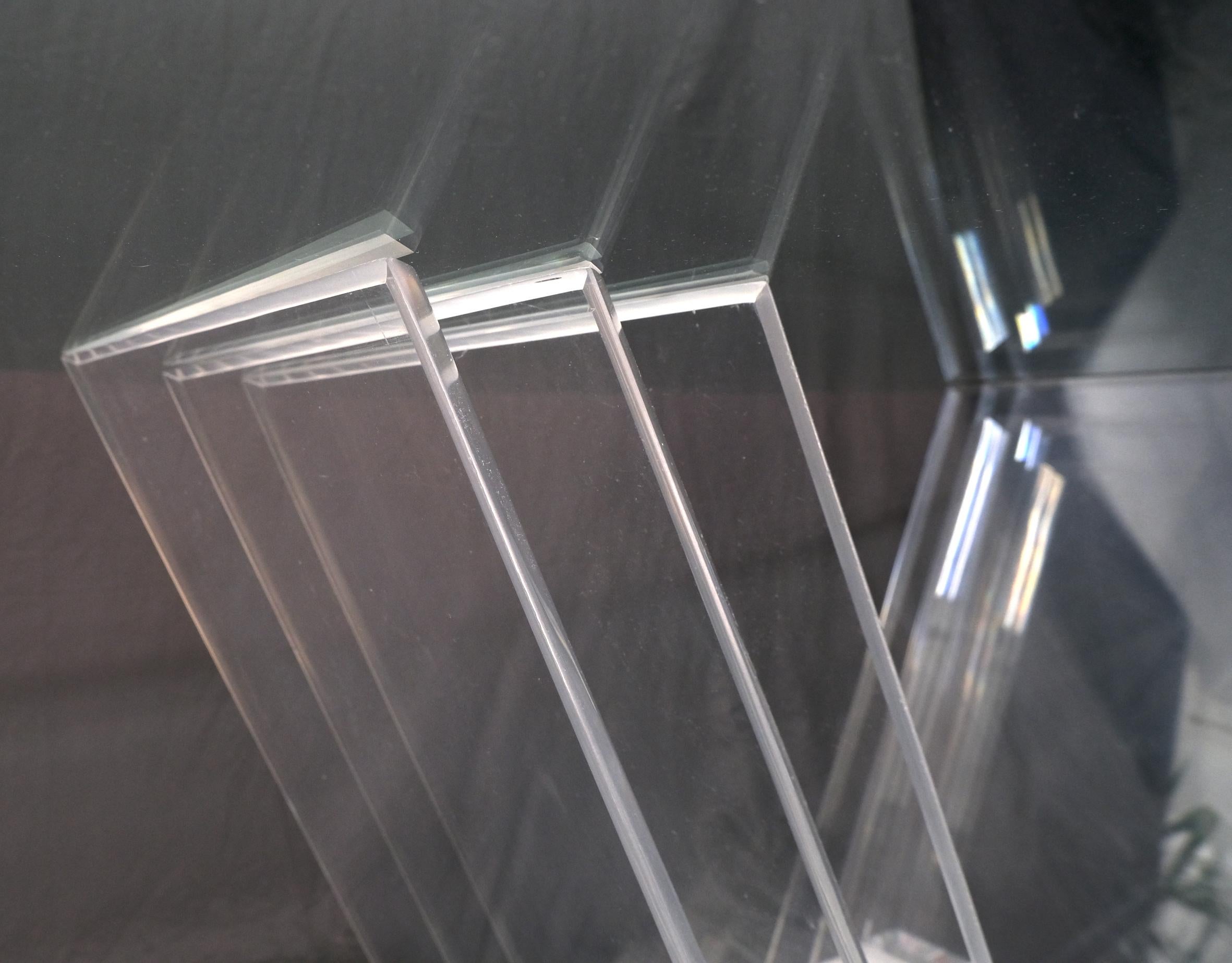 Zusammenklappbarer Esstisch mit Glasplatte aus Lucite, Mitte des Jahrhunderts, Modern im Angebot 7
