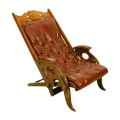 Folding Colonial Campaign Chair, J Herbert McNair, Reclining Anglo-Indian