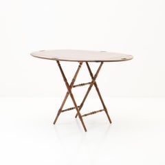Folding Colonial-Style Serving Table with Removable Tabletop in Lacquered Wood