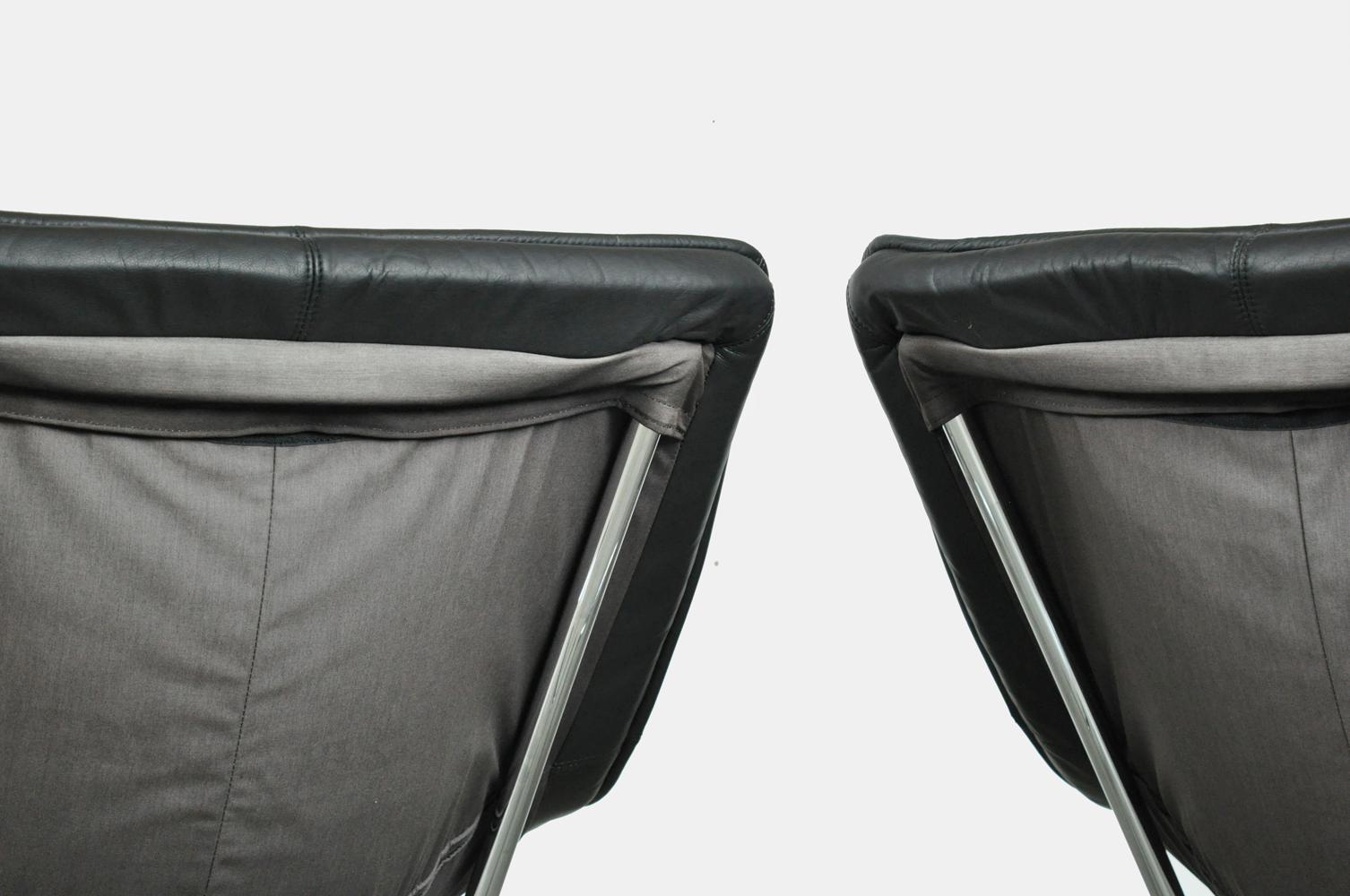 Folding designer armchairs designed by Teun van Zanten for Molinari, Italy 1970s 2