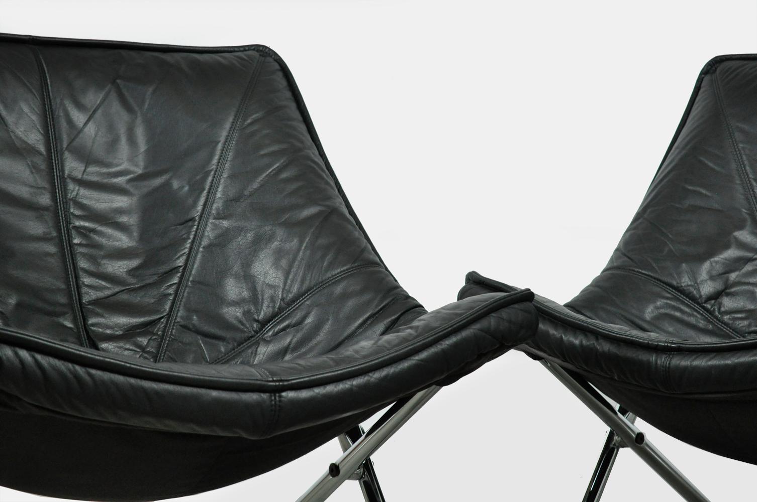 Late 20th Century Folding designer armchairs designed by Teun van Zanten for Molinari, Italy 1970s