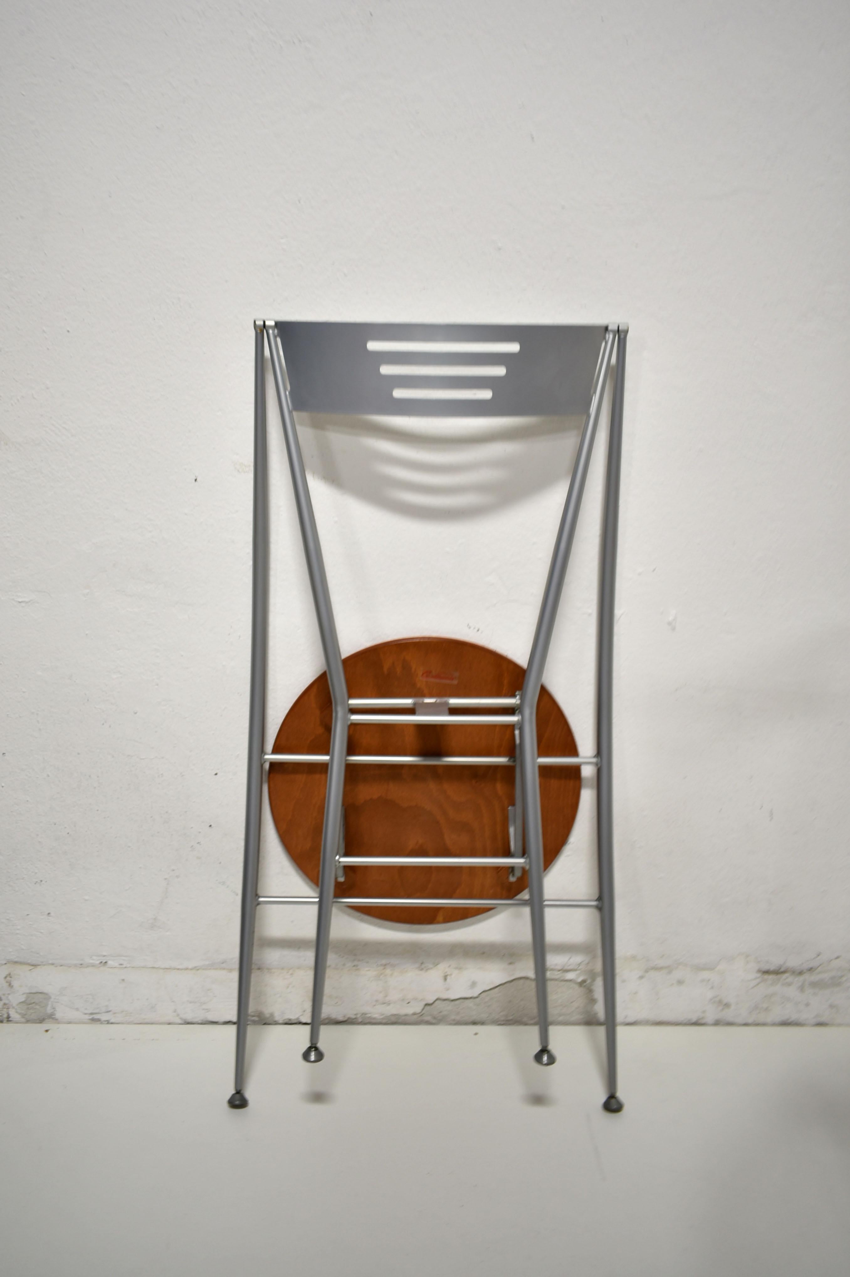 Folding Dining Chair by Calligaris, Italy 1980s, Postmodern Design For Sale 4