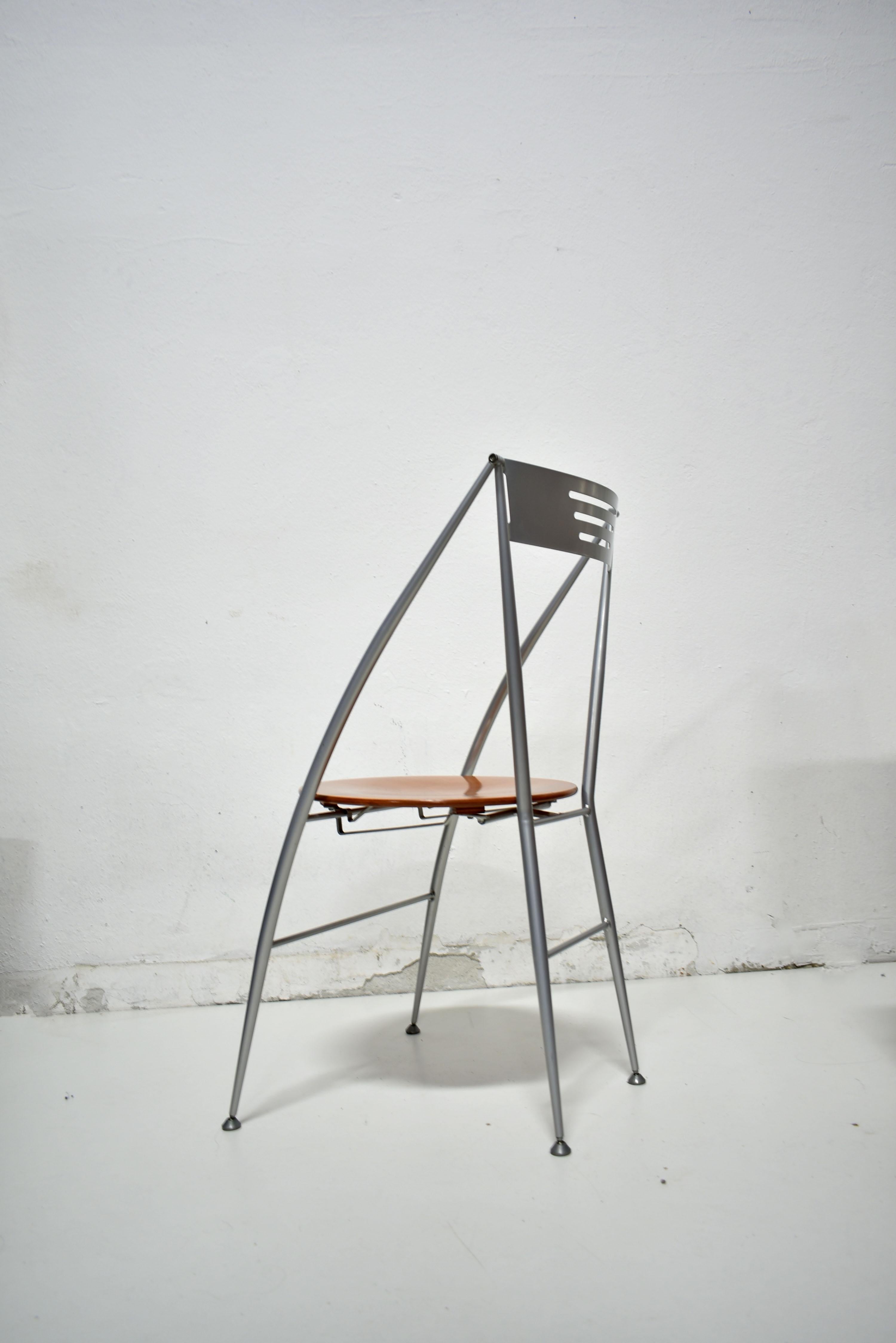 Folding Dining Chair by Calligaris, Italy 1980s, Postmodern Design For Sale 5
