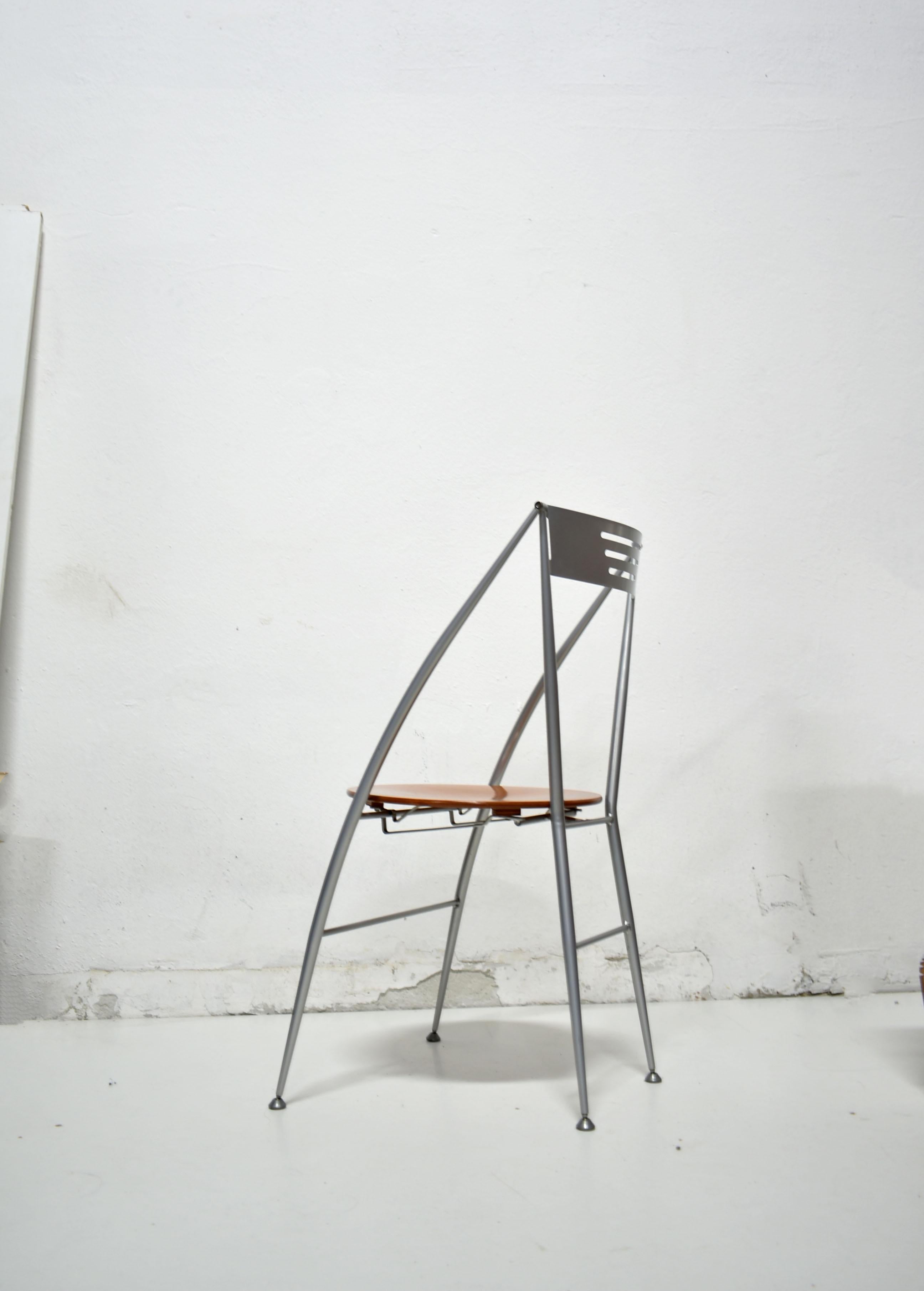 Folding Dining Chair by Calligaris, Italy 1980s, Postmodern Design For Sale 6