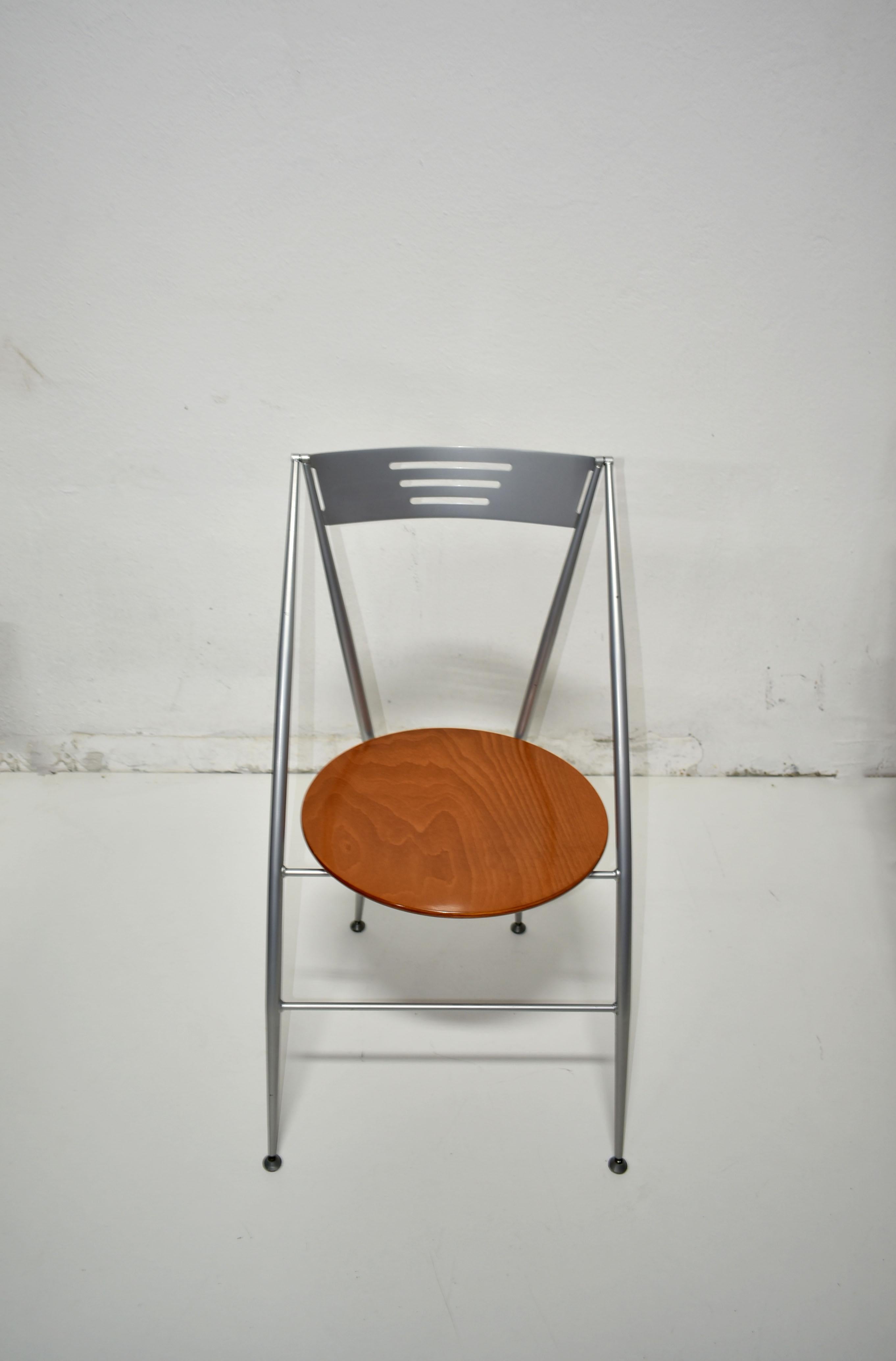 Italian Folding Dining Chair by Calligaris, Italy 1980s, Postmodern Design For Sale