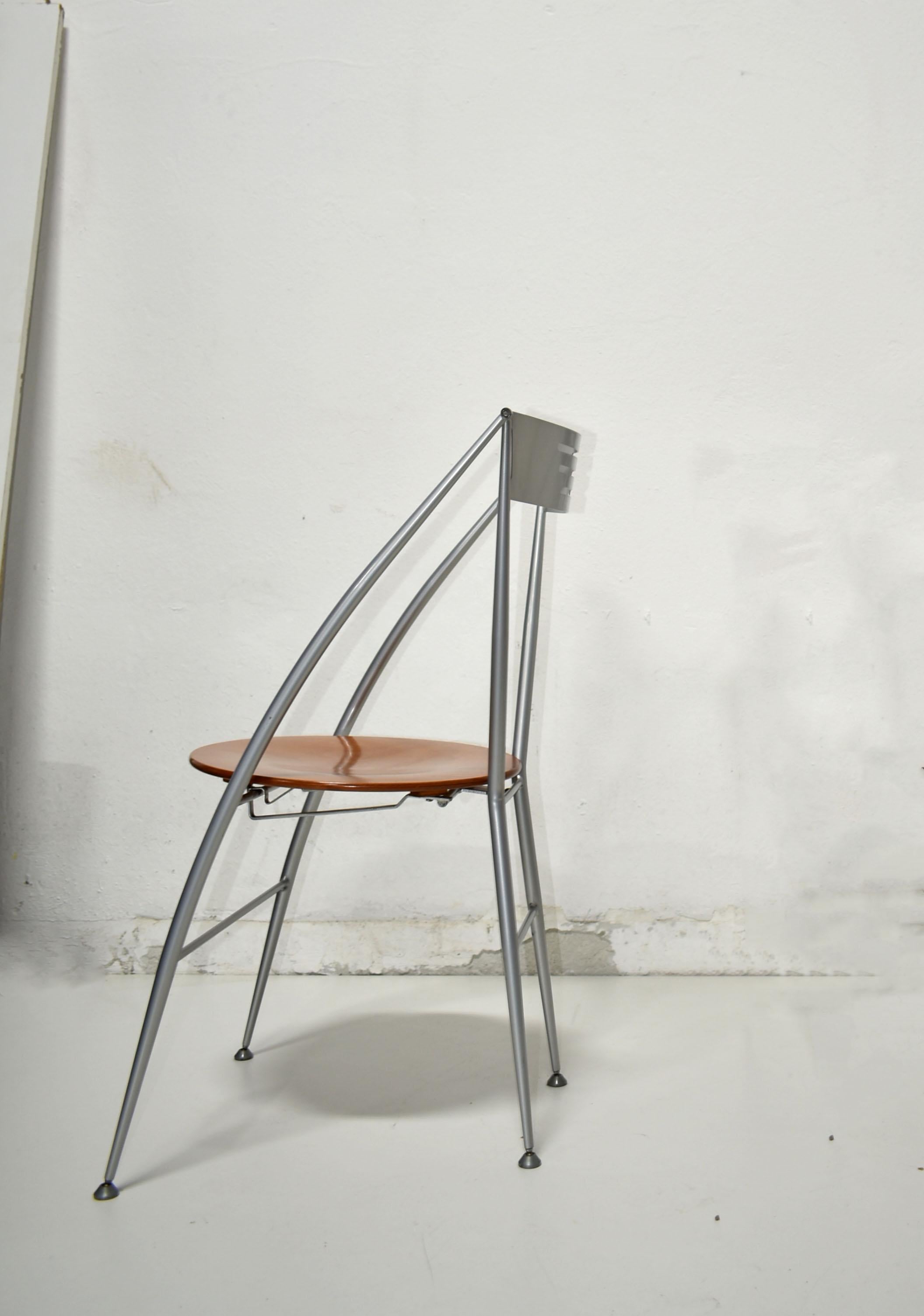Late 20th Century Folding Dining Chair by Calligaris, Italy 1980s, Postmodern Design For Sale