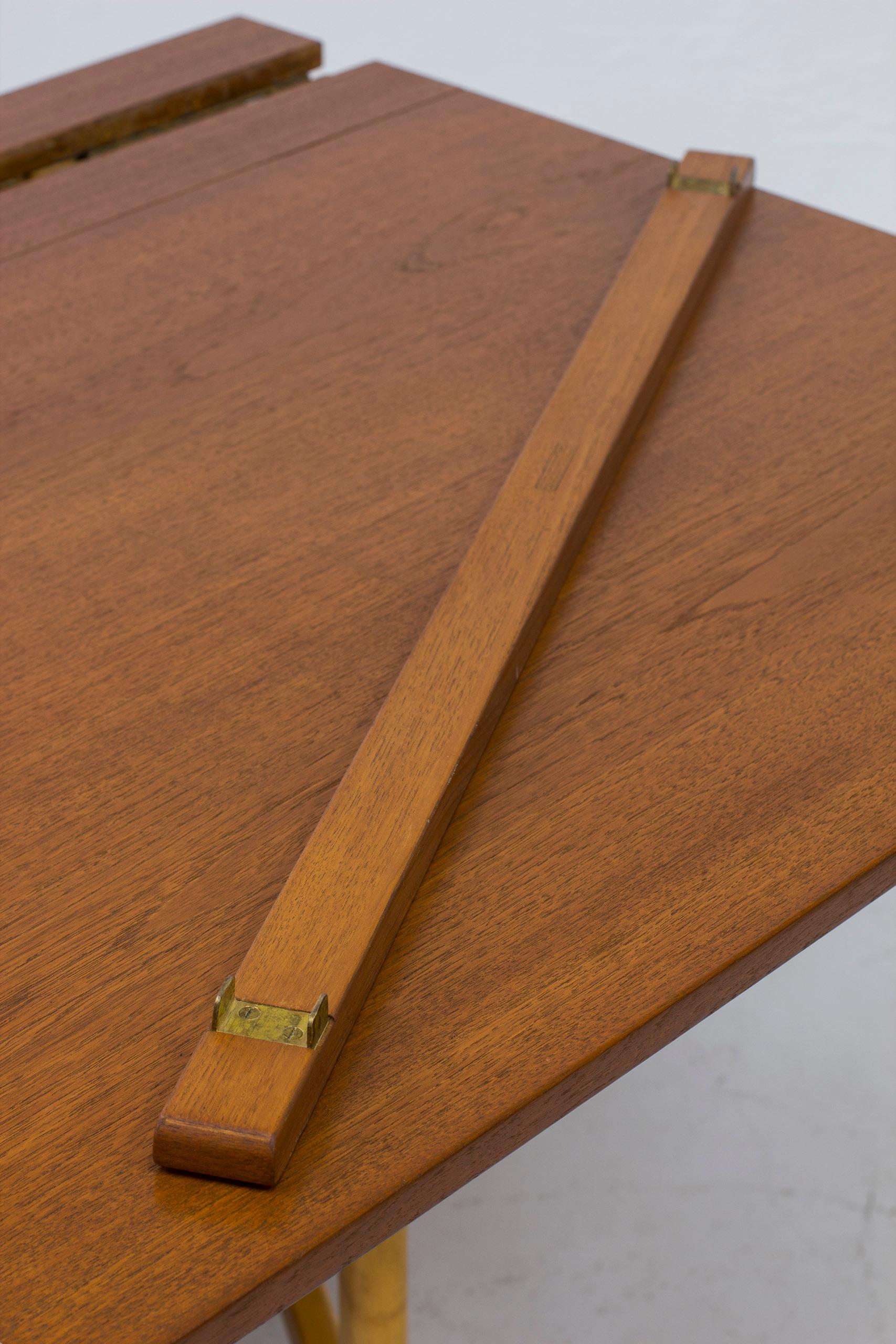 Folding dining table by Bruno Mathsson, Firma Karl Mathsson, Sweden, 1950s For Sale 4