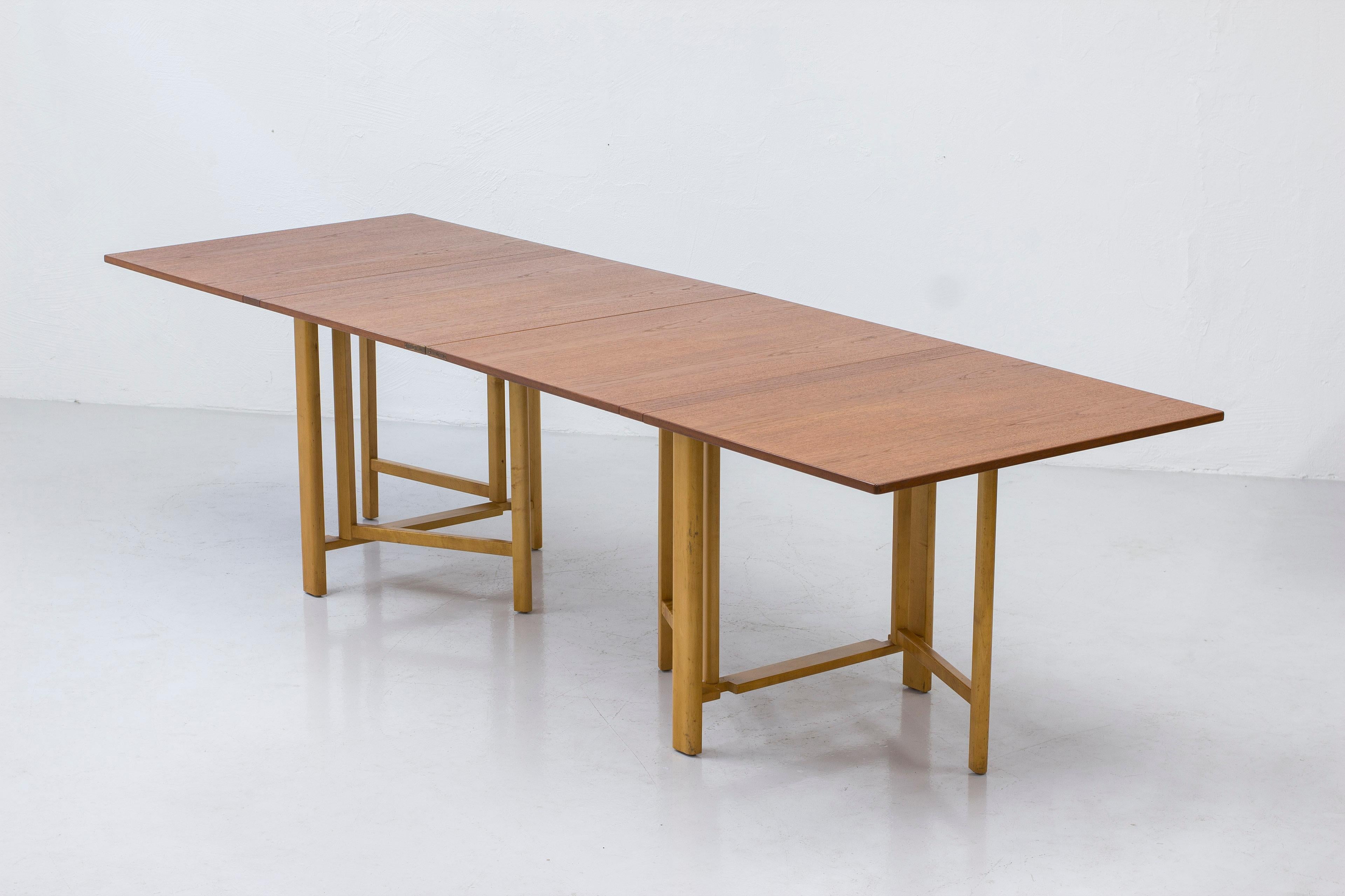 Folding dining table by Bruno Mathsson, Firma Karl Mathsson, Sweden, 1950s For Sale 12