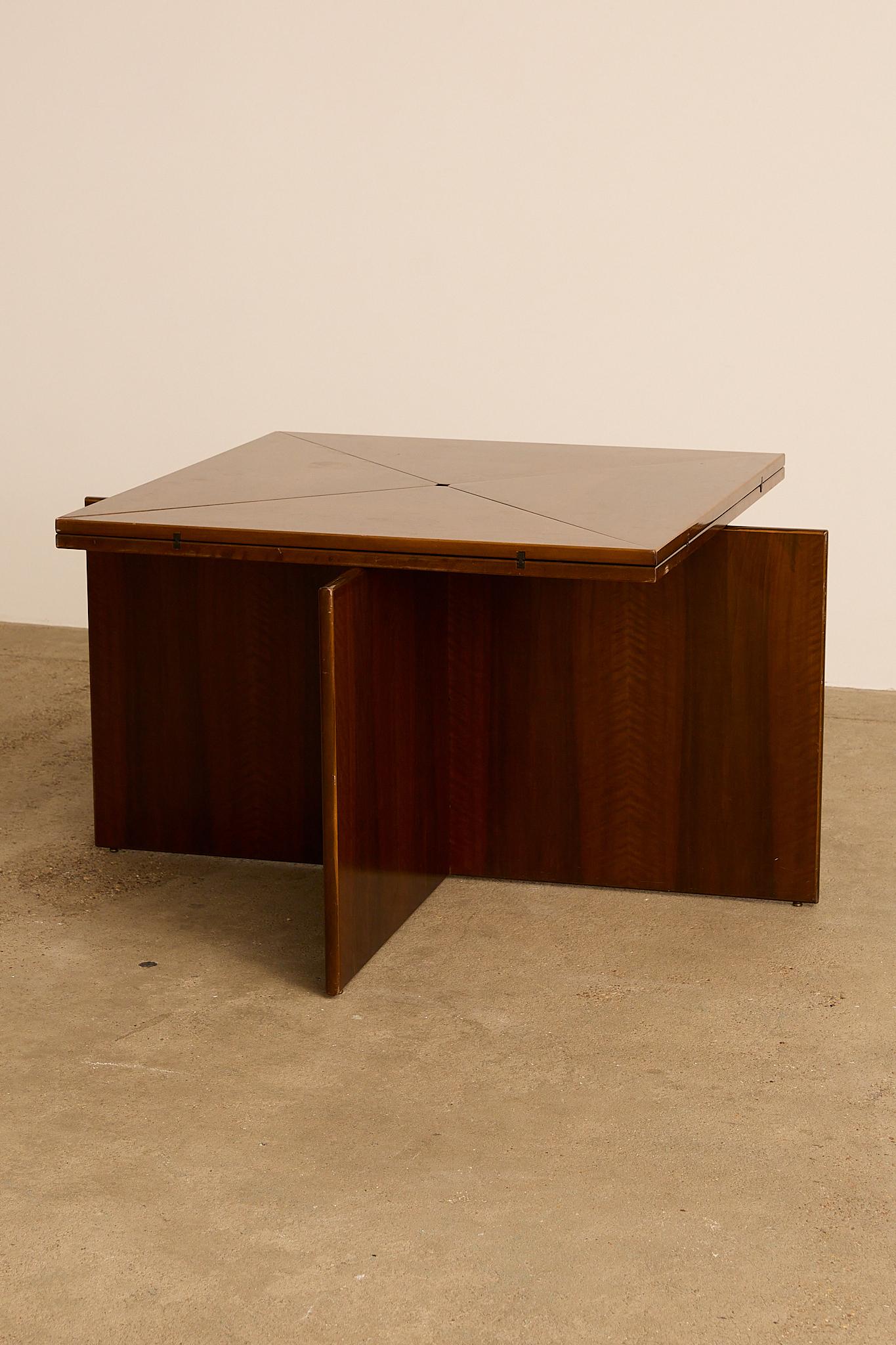 Hardwood Folding Dining Table by Vittorio Introini For Sale