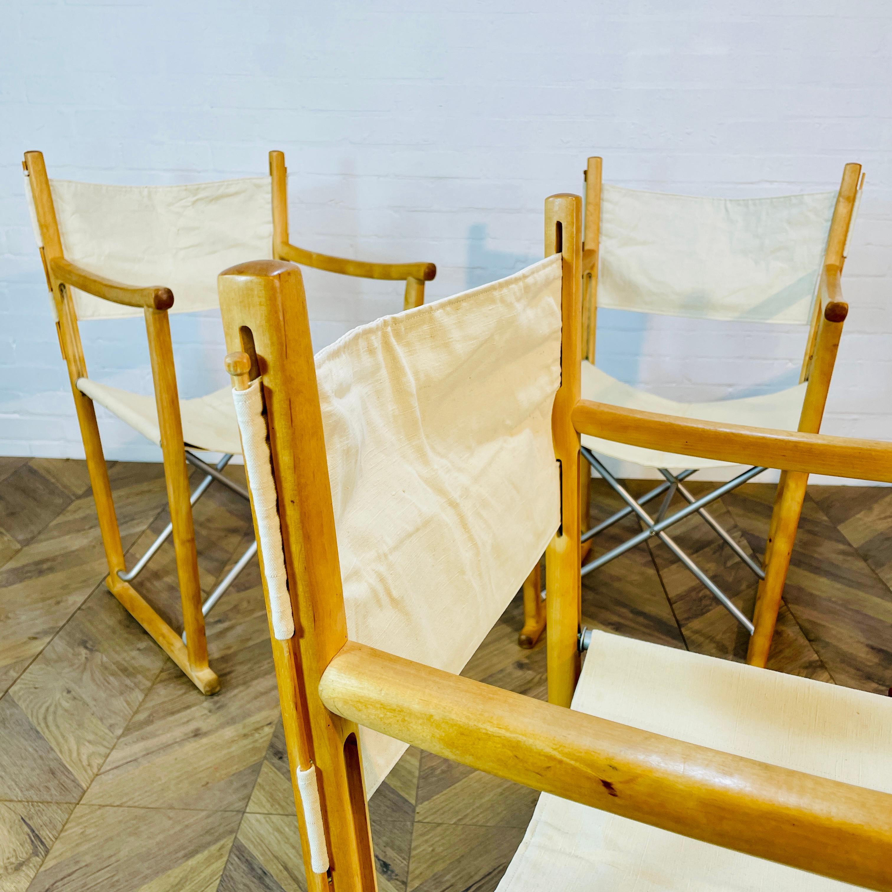 Folding Director Chairs by Peter Karpf for Skagerak Trip Trap Denmark, Set of 4 For Sale 6