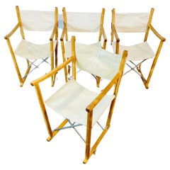 Antique Folding Director Chairs by Peter Karpf for Skagerak Trip Trap Denmark, Set of 4