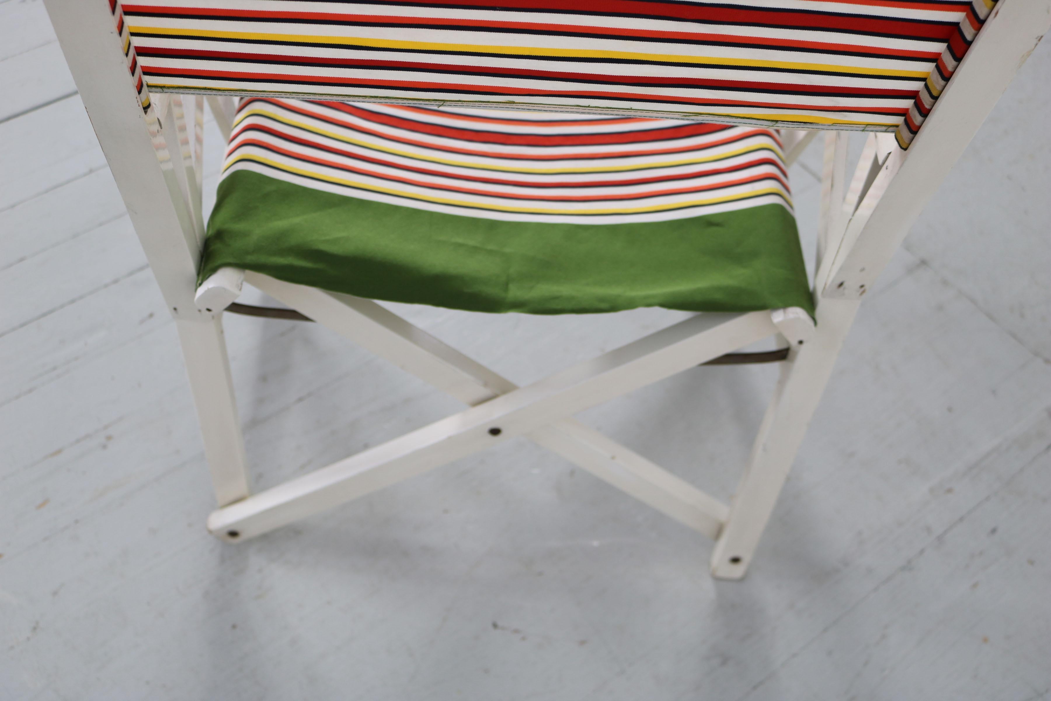 Folding Director's Chair in Beautiful Original Cover, Italy, 1970s For Sale 6