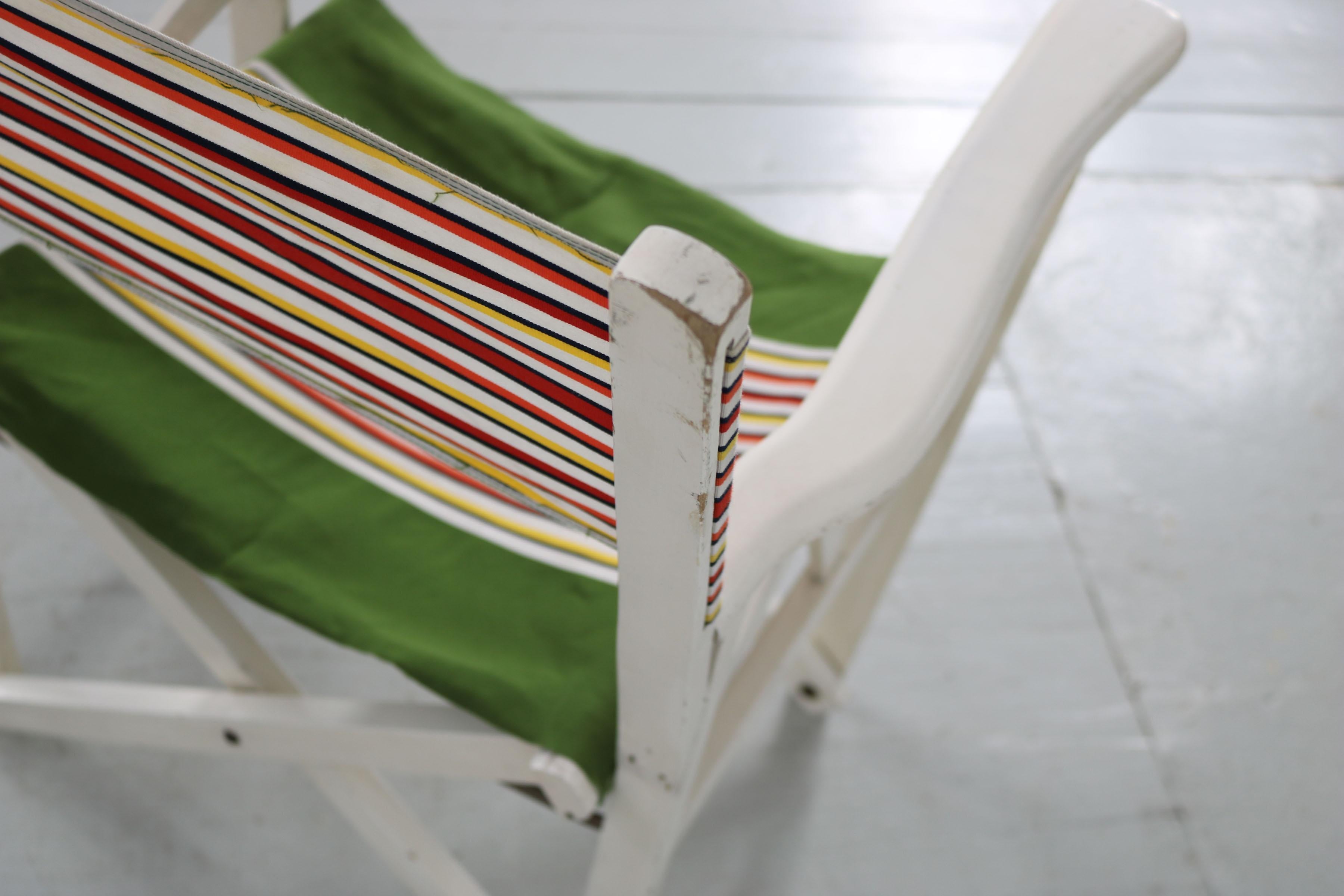 Folding Director's Chair in Beautiful Original Cover, Italy, 1970s For Sale 7